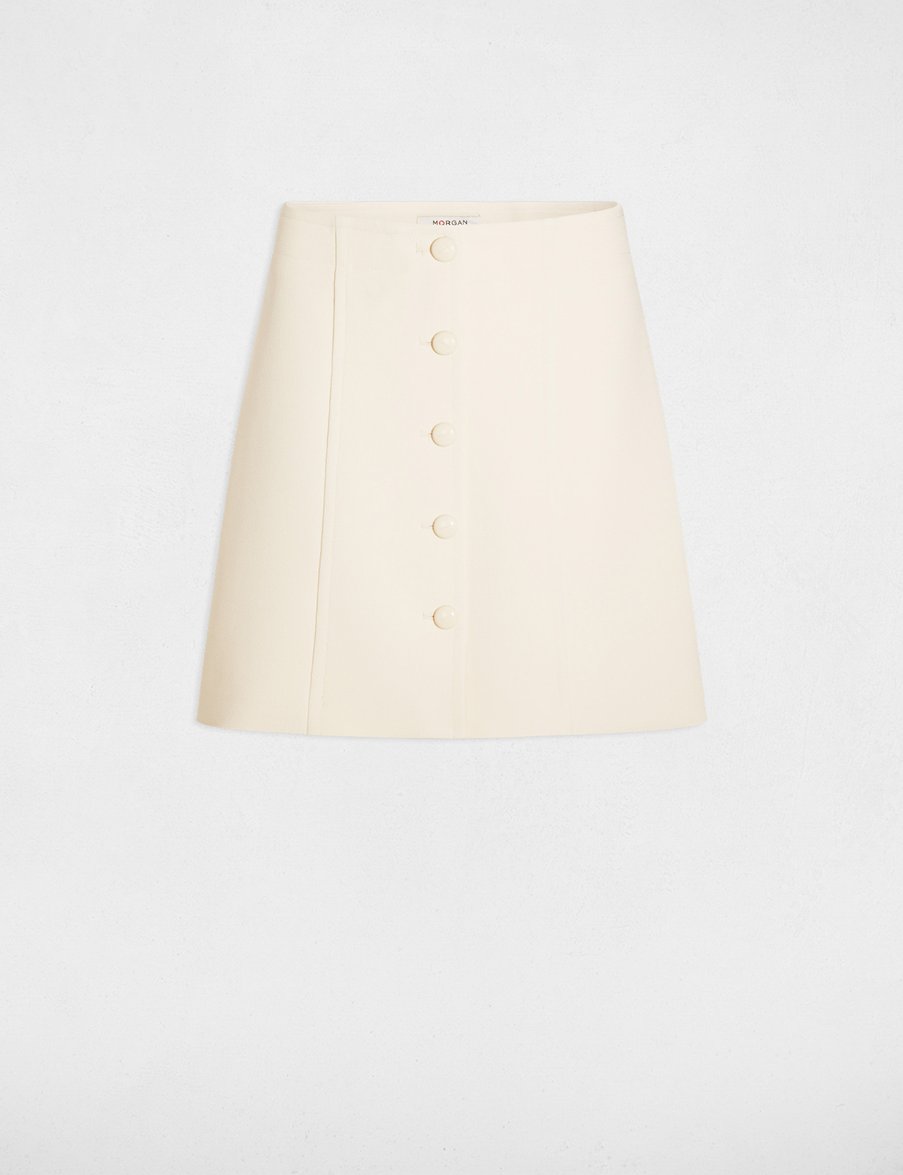 Jupe courte ajust&eacute;e creme femme