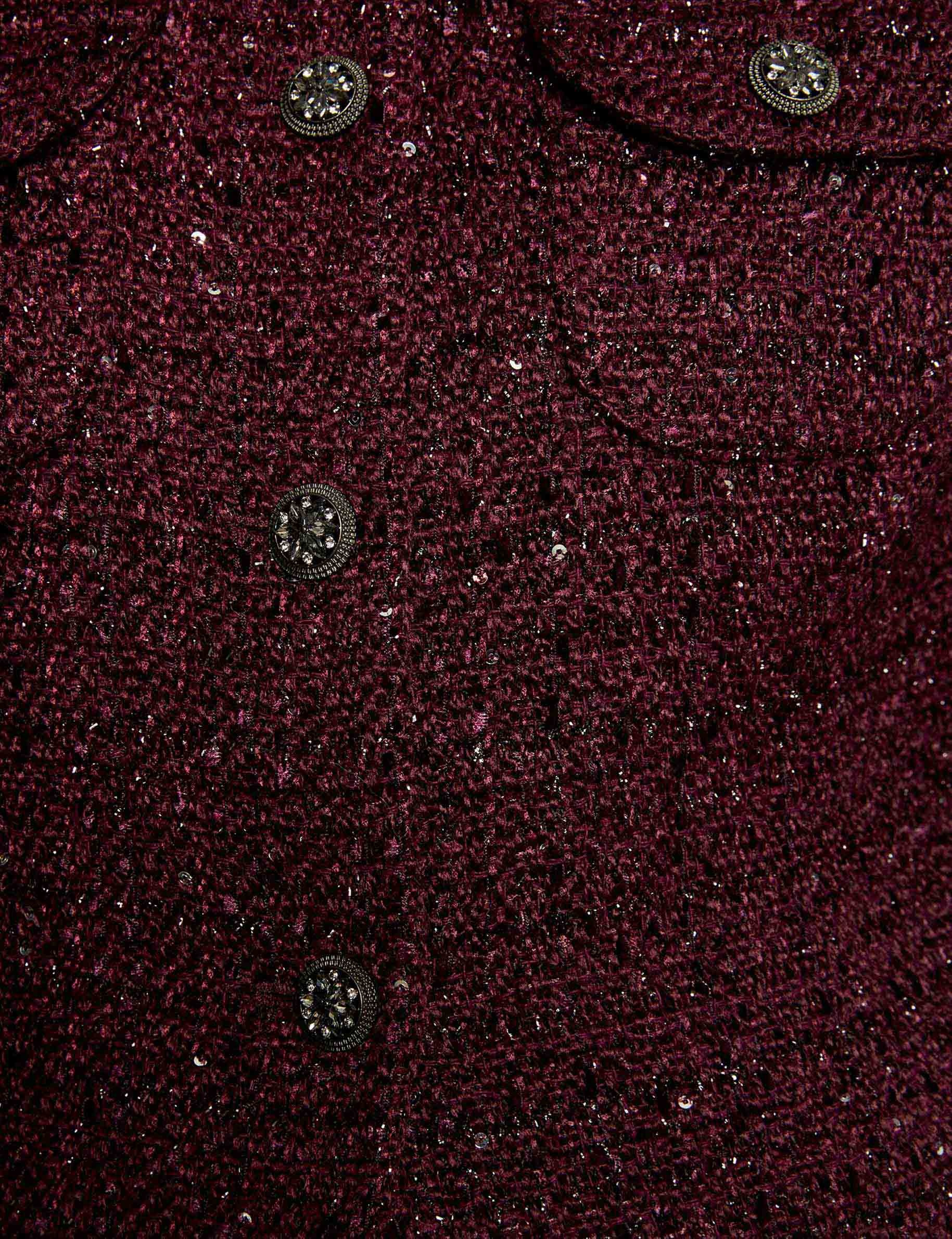 veste ajustee col rond prune femme null