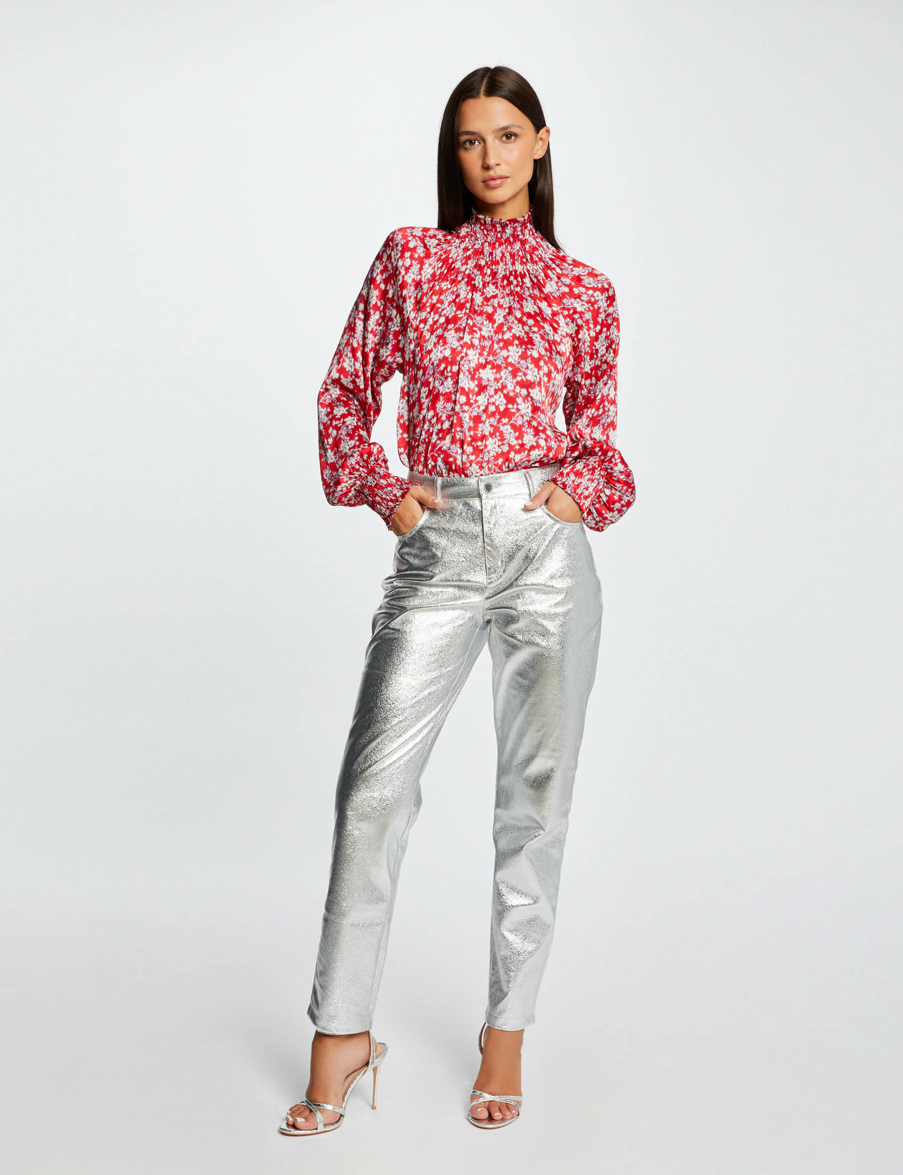 Pantalon online métallisé femme