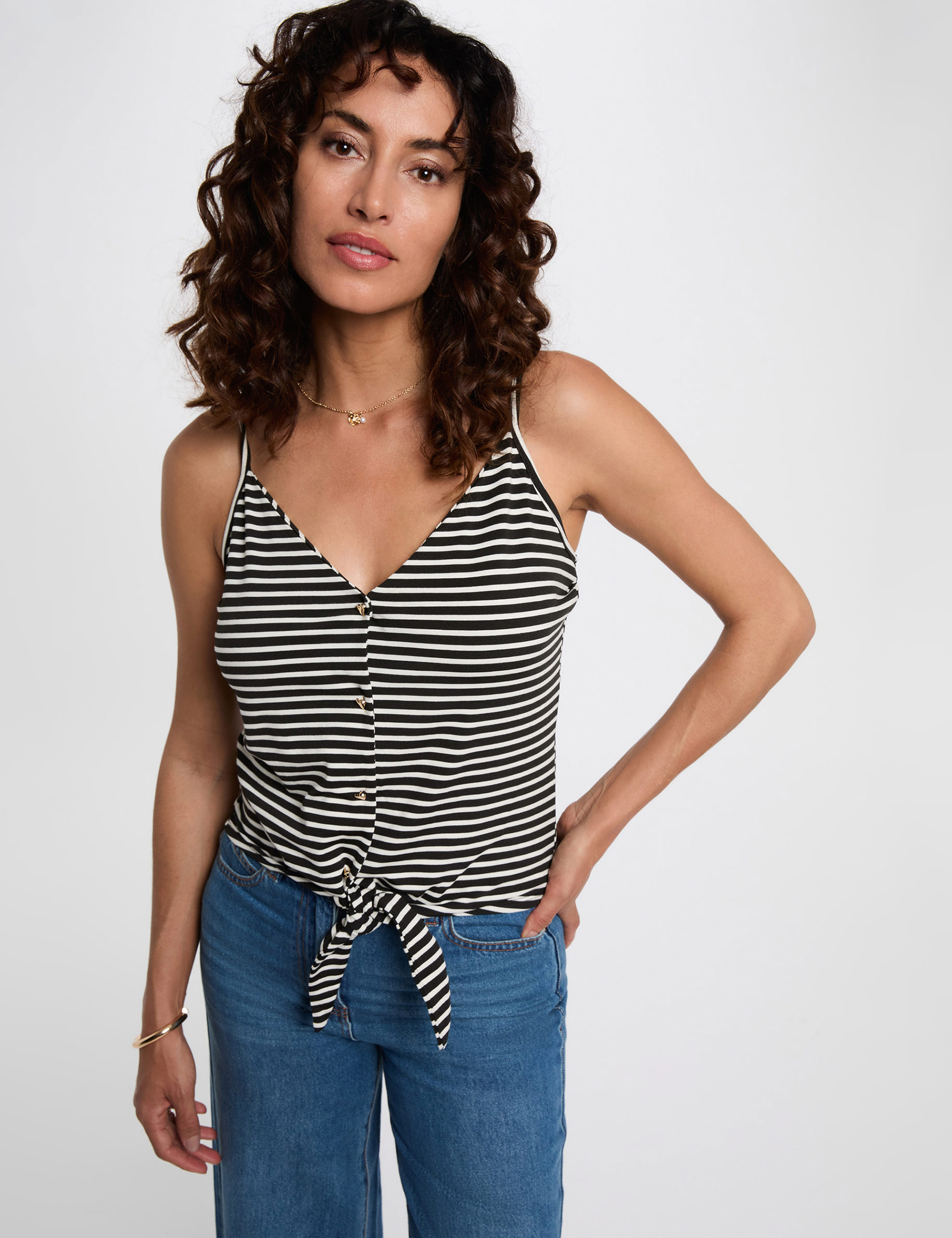 debardeur cropped col v noir femme Débardeur cropped col v noir femme