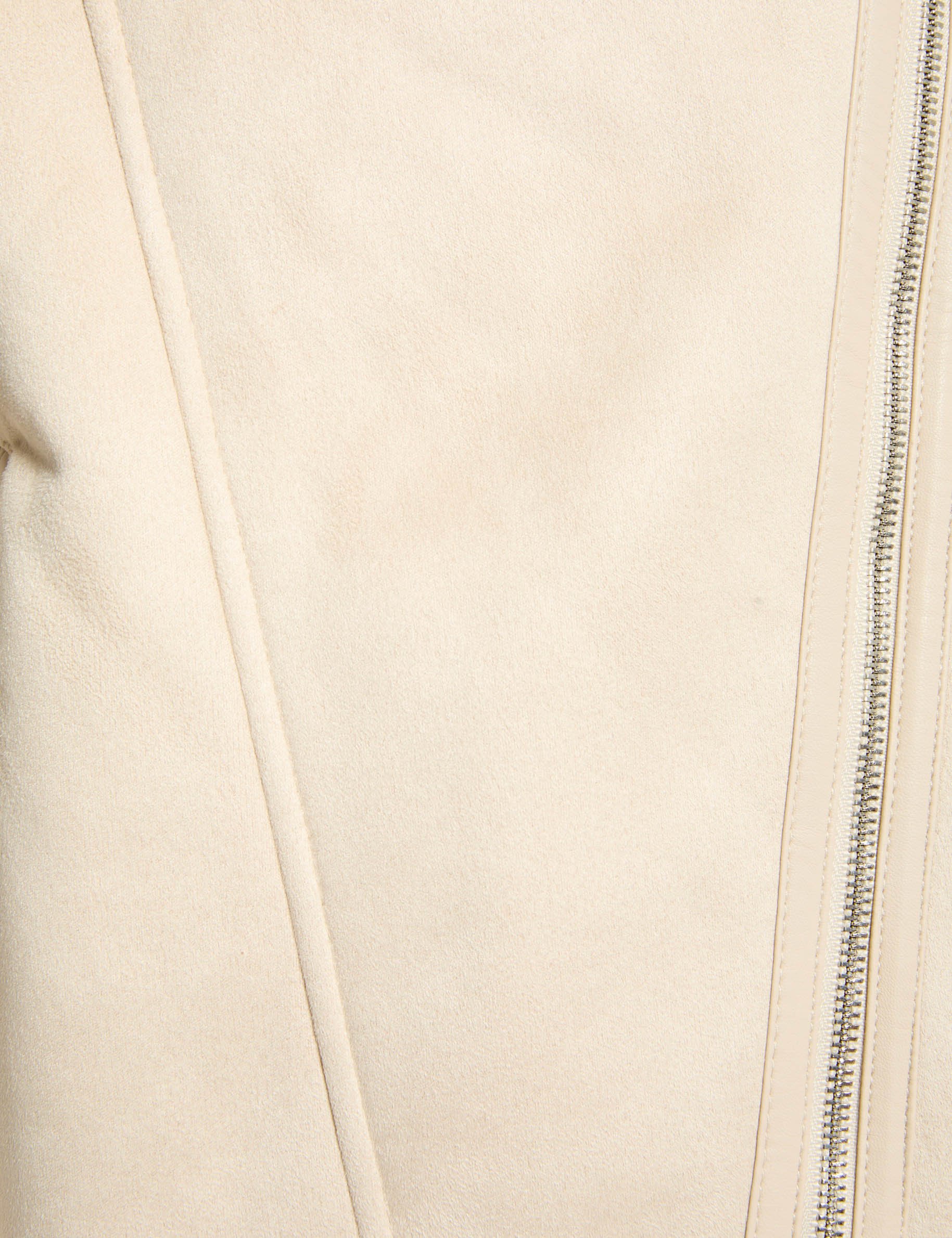 suede look jas met rits ivoor vrouw null