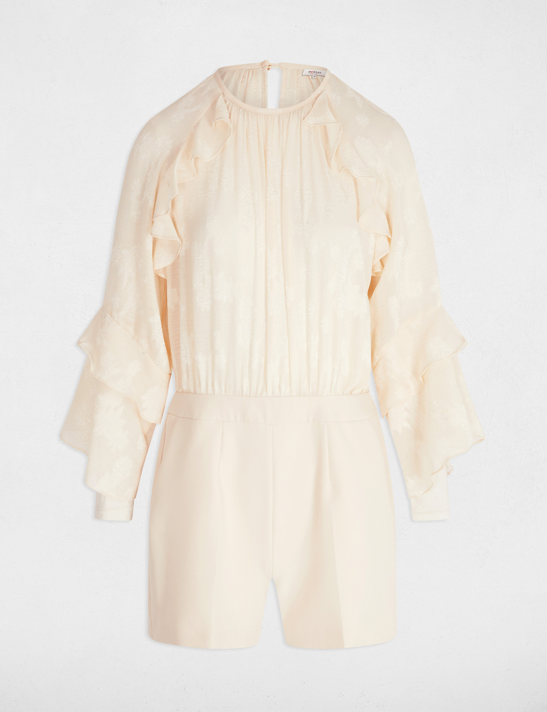 combishort a volants creme femme Combishort à volants creme femme