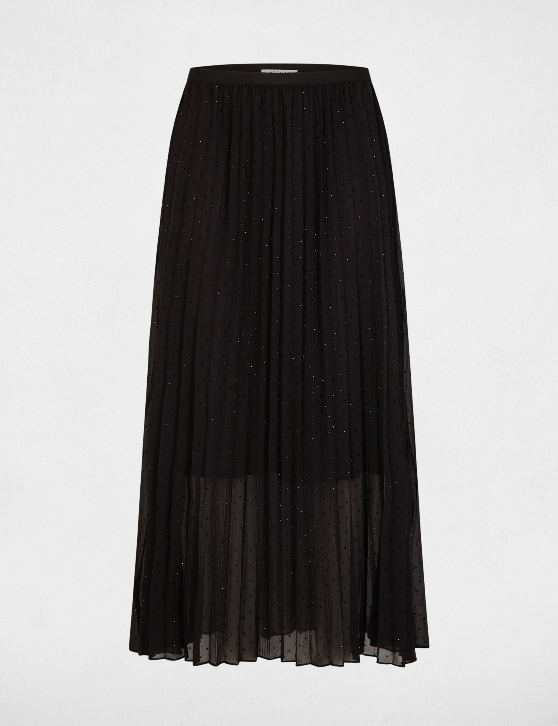 Jupe longue strass noir femme