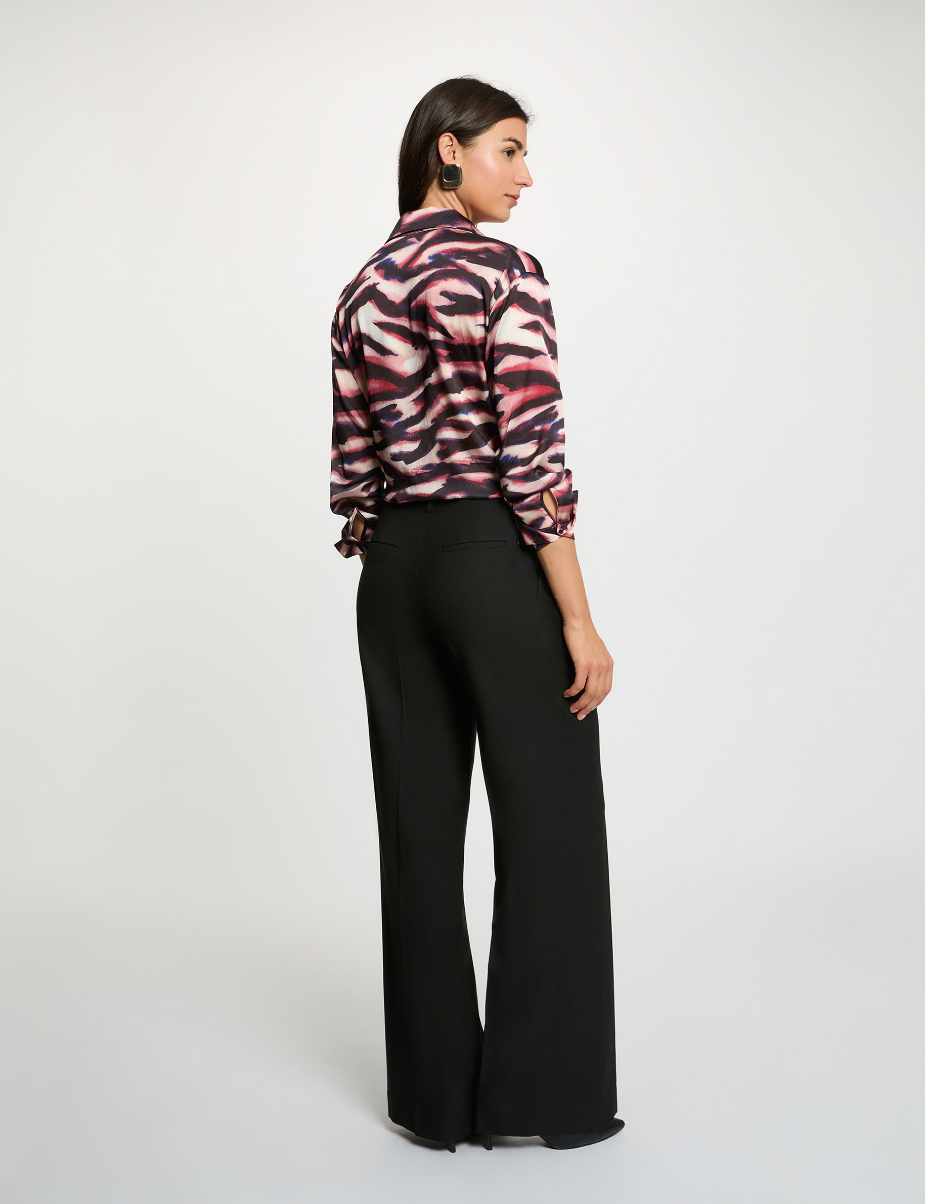 Vloeiend overhemd met reverskraag meerkleurig vrouw