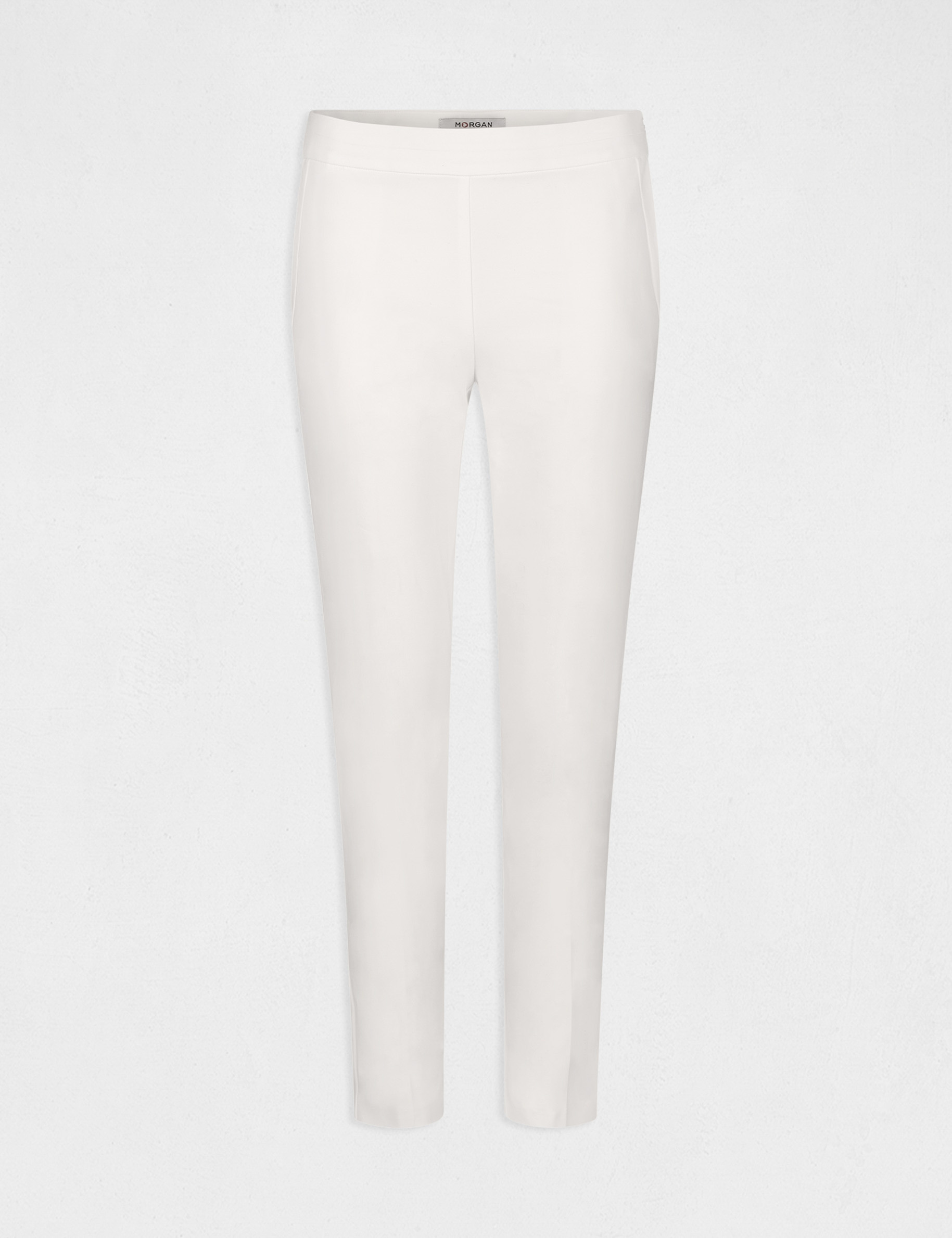 78 broek met ceintuur ecru vrouw 7/8 broek met ceintuur ecru vrouw