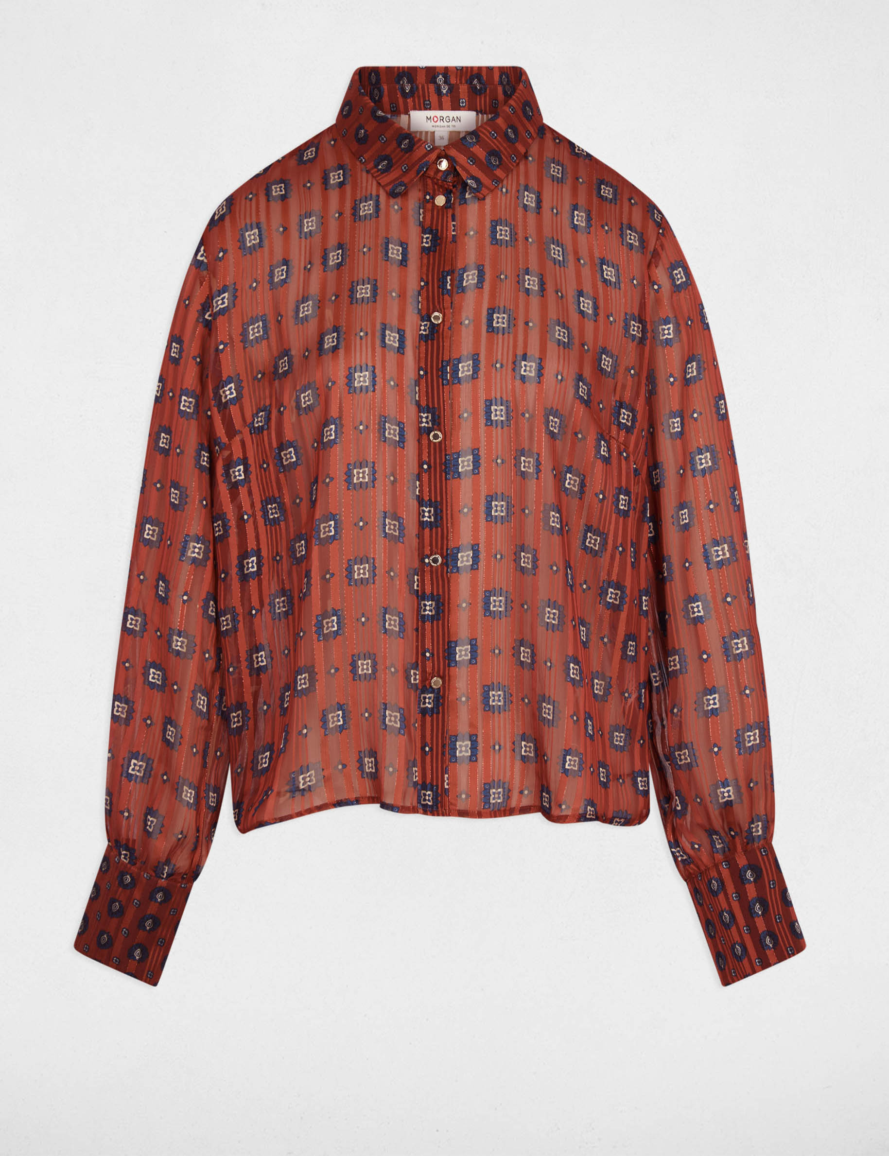 Chemise fluide imprimée multicolore femme