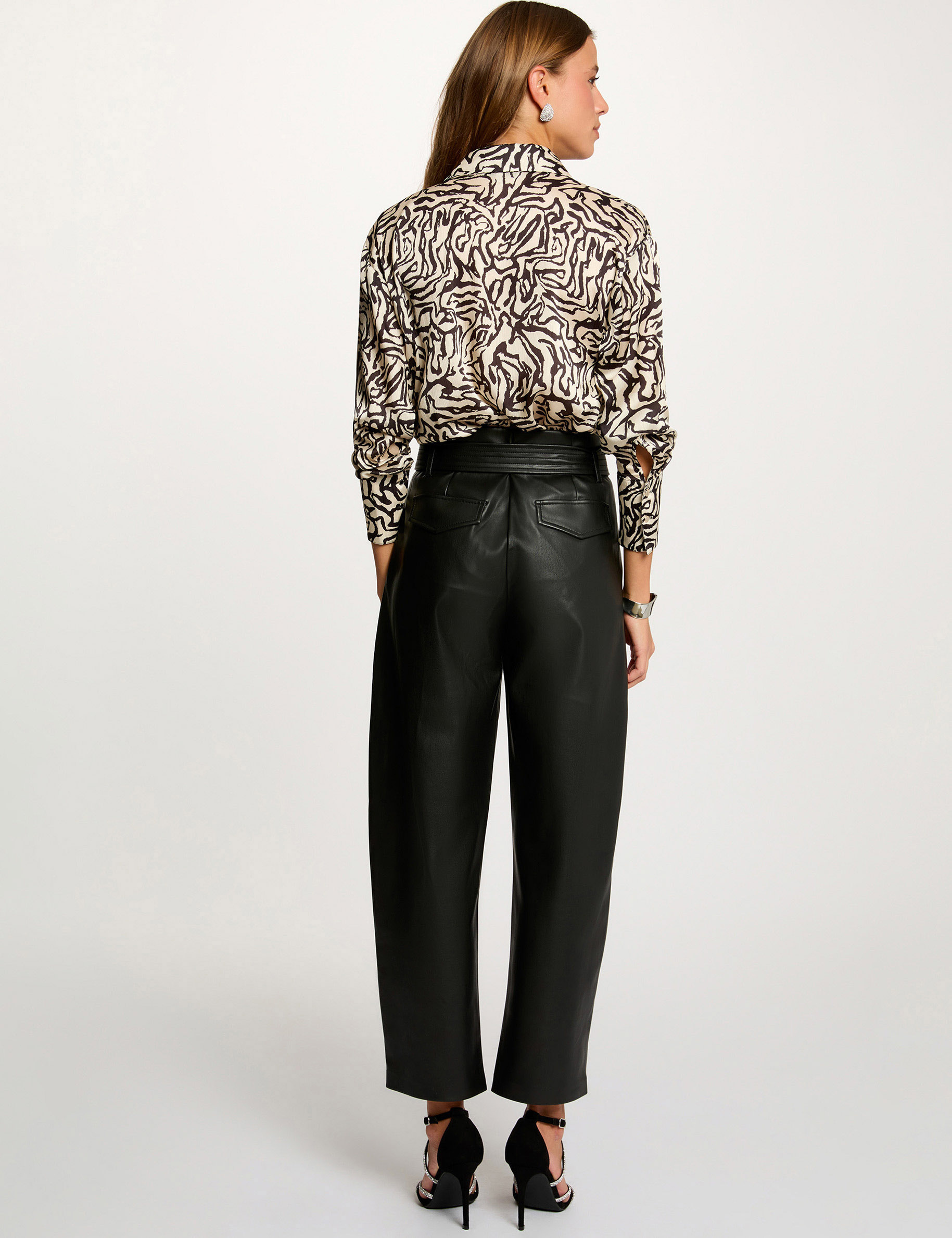 pantalon large taille haute noir femme Pantalon large taille haute noir femme