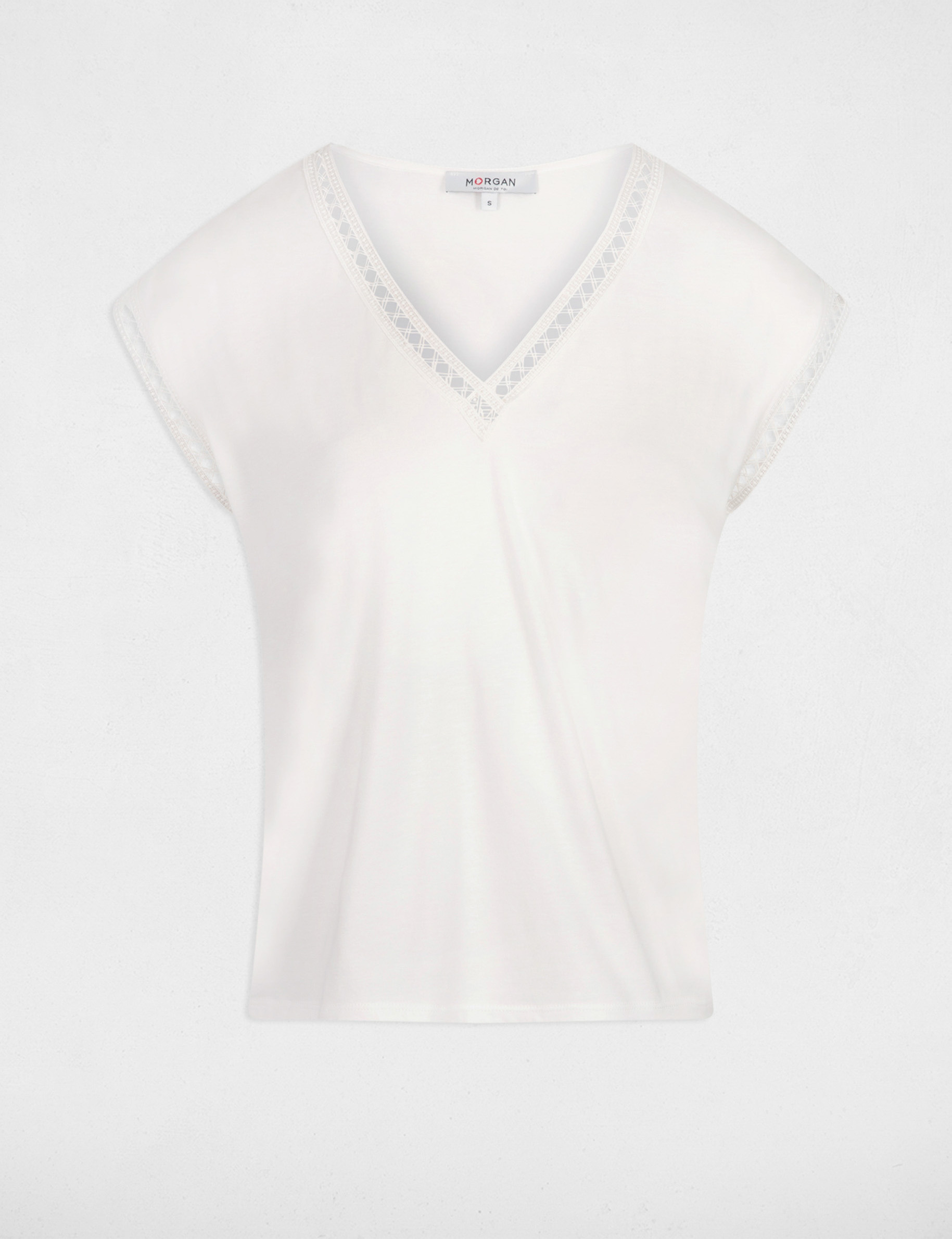 t shirt manches courtes ecru femme T-shirt manches courtes ecru femme