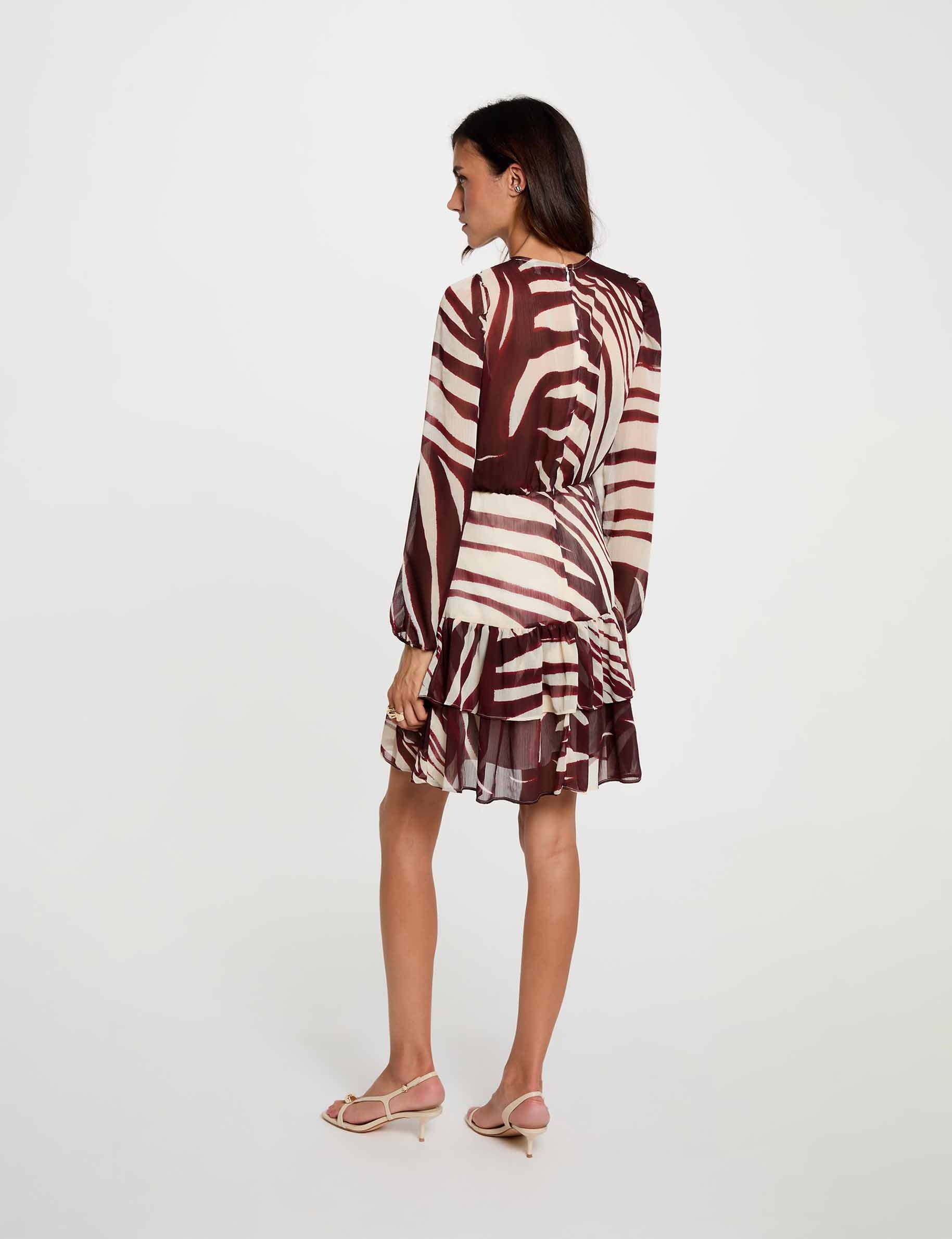Robe courte col cache coeur multicolore femme