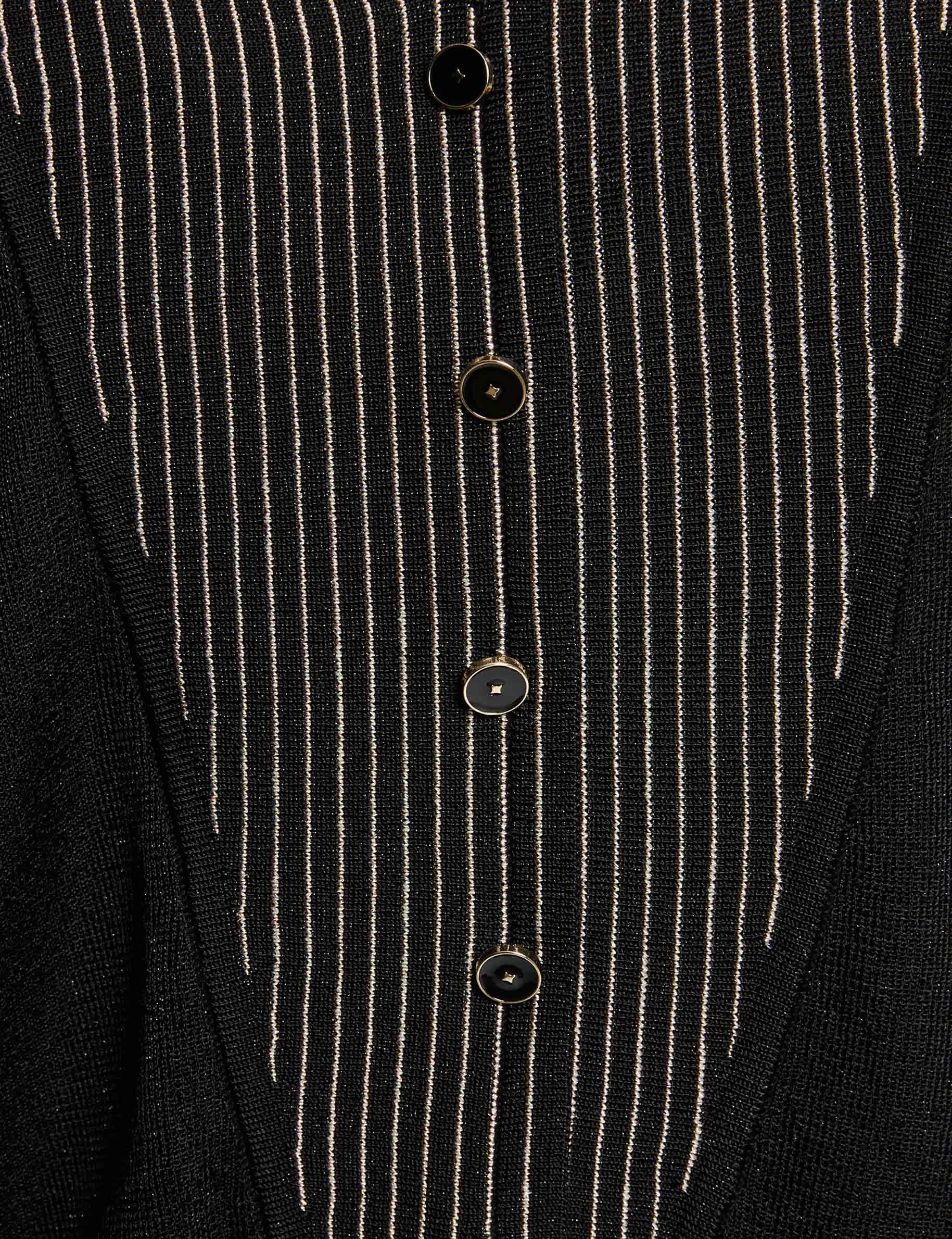 pull col v metallise noir femme null