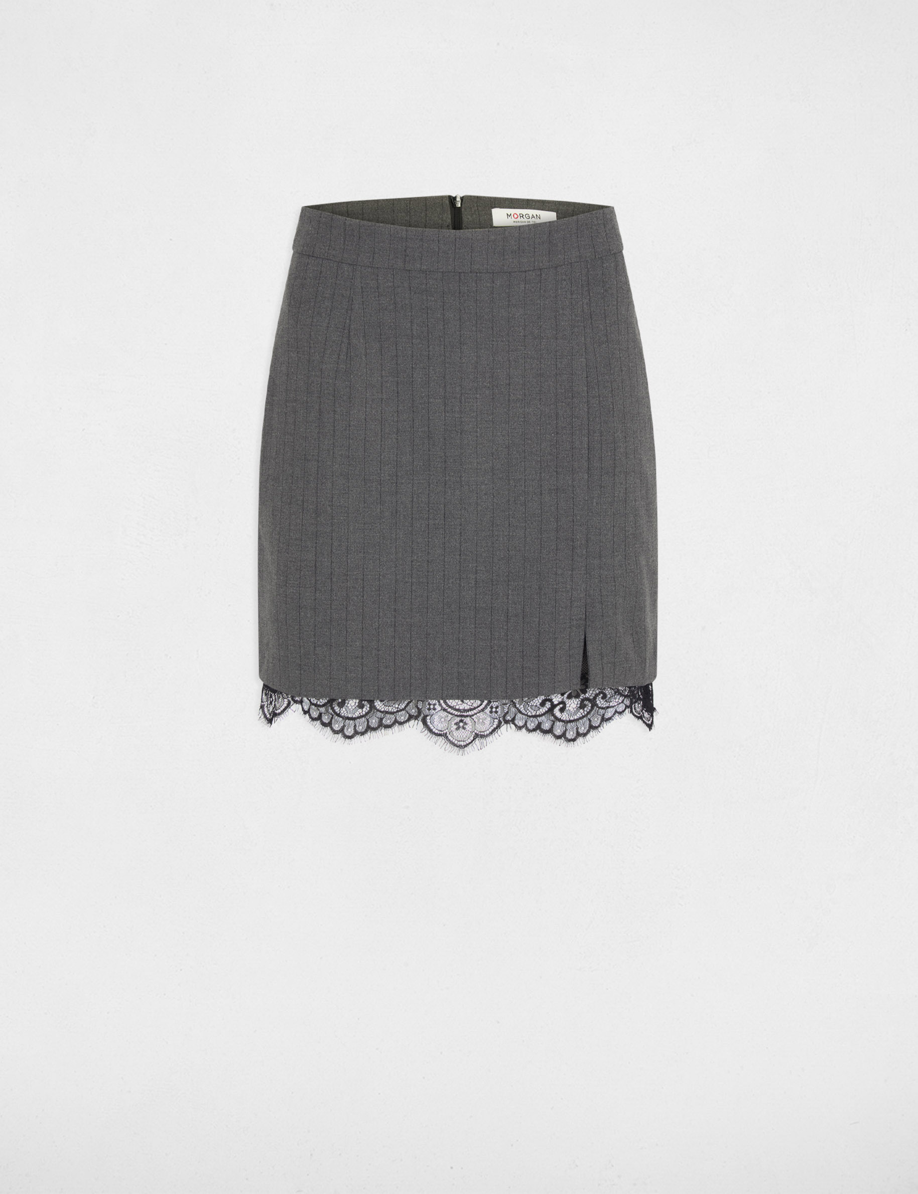jupe courte ajustee gris moyen femme Jupe courte ajustée gris moyen femme