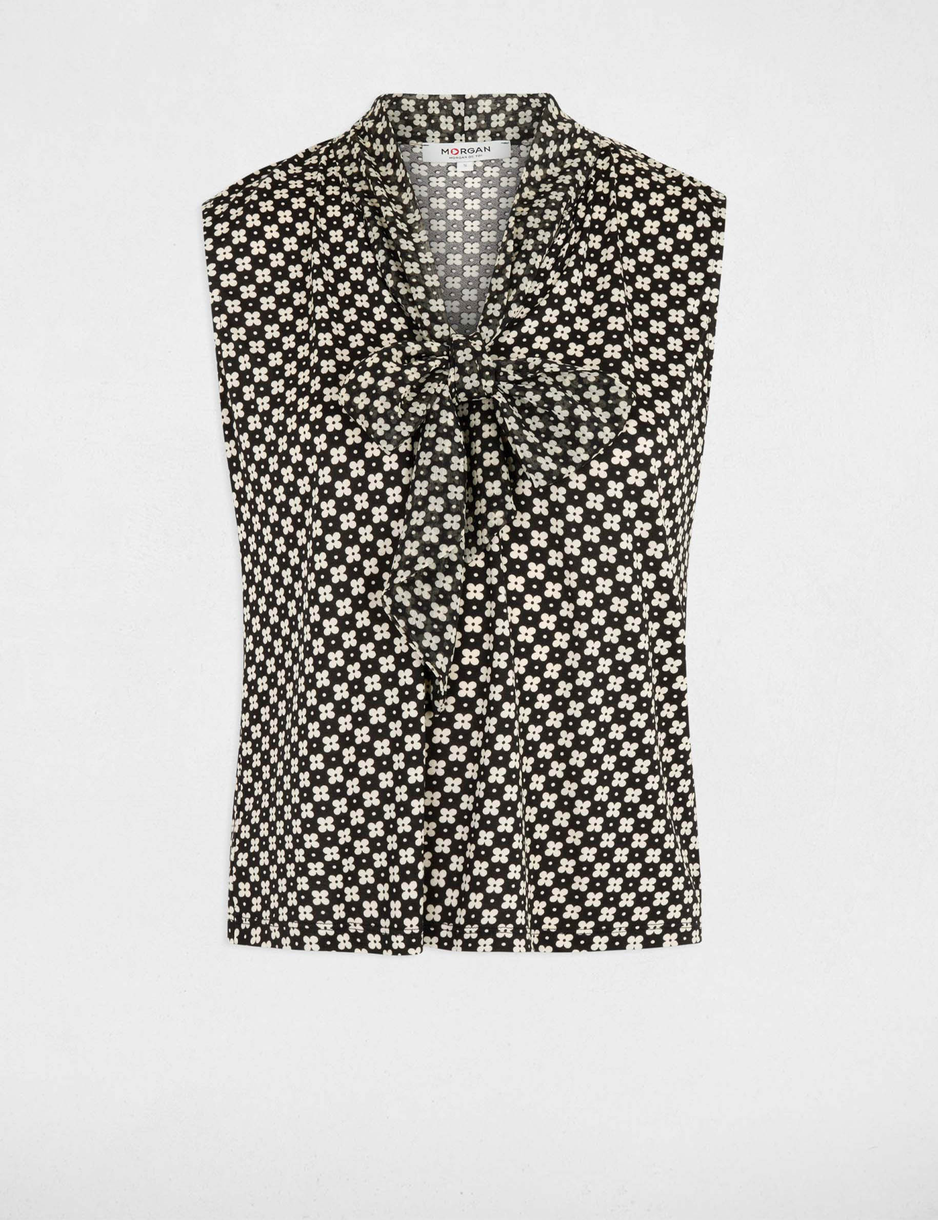 D&eacute;bardeur col lavalli&egrave;re blanc femme