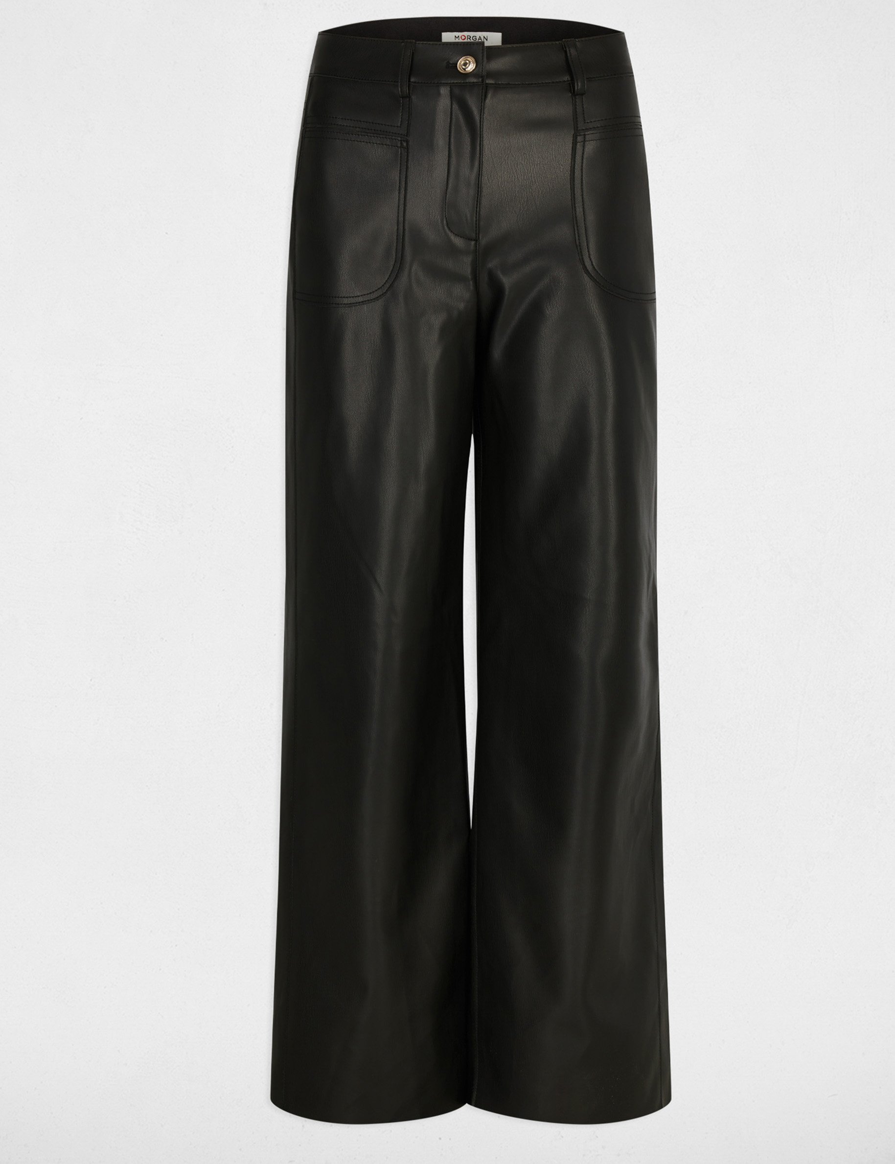 pantalon large taille haute noir femme Pantalon large taille haute noir femme