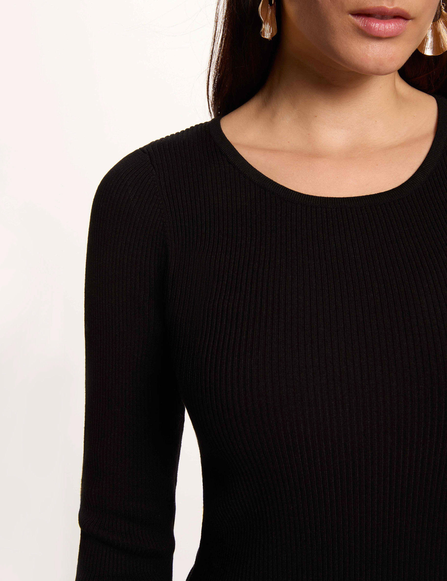 Korte tweed jurk zwart vrouw