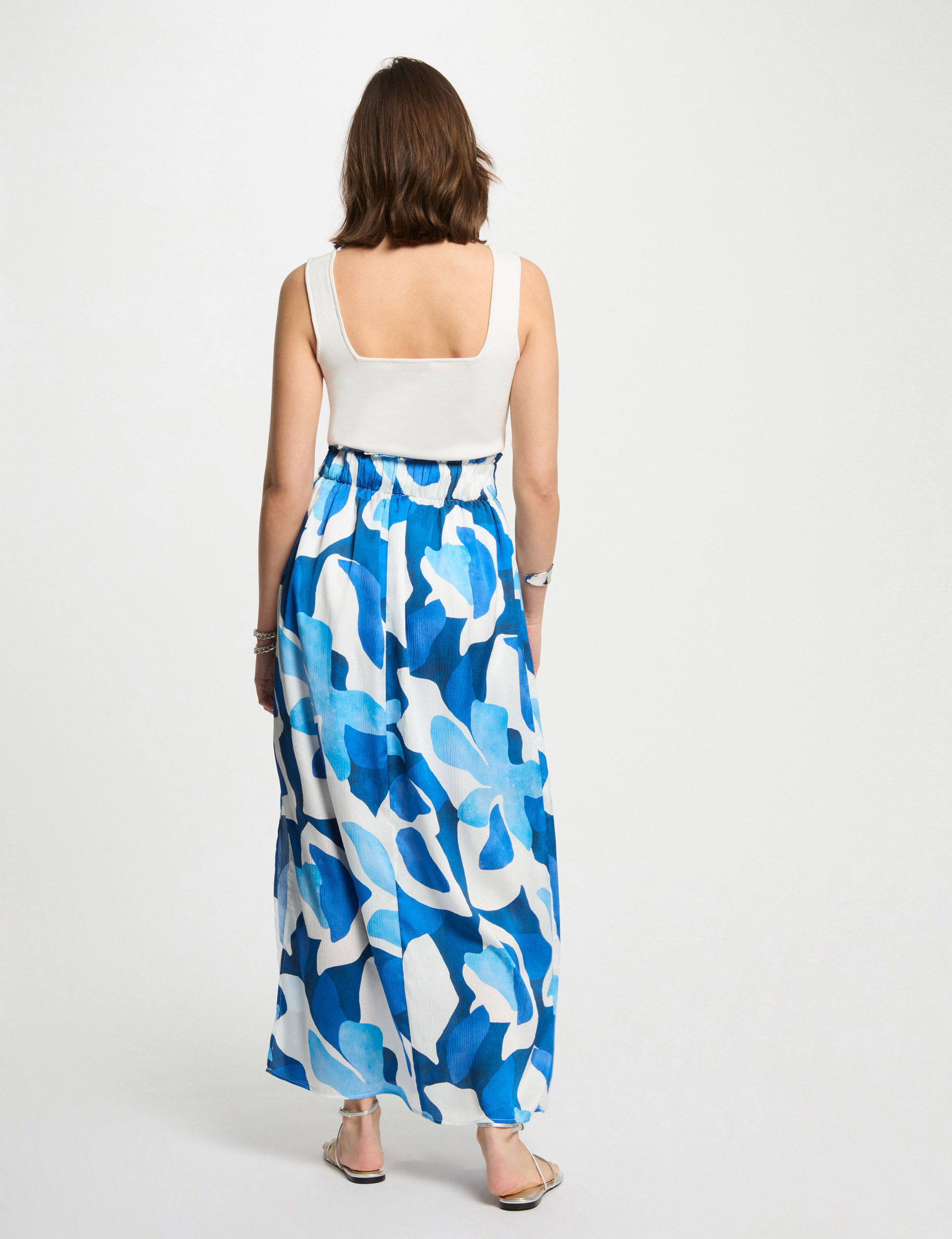Jupe longue imprim&eacute;e multicolore femme
