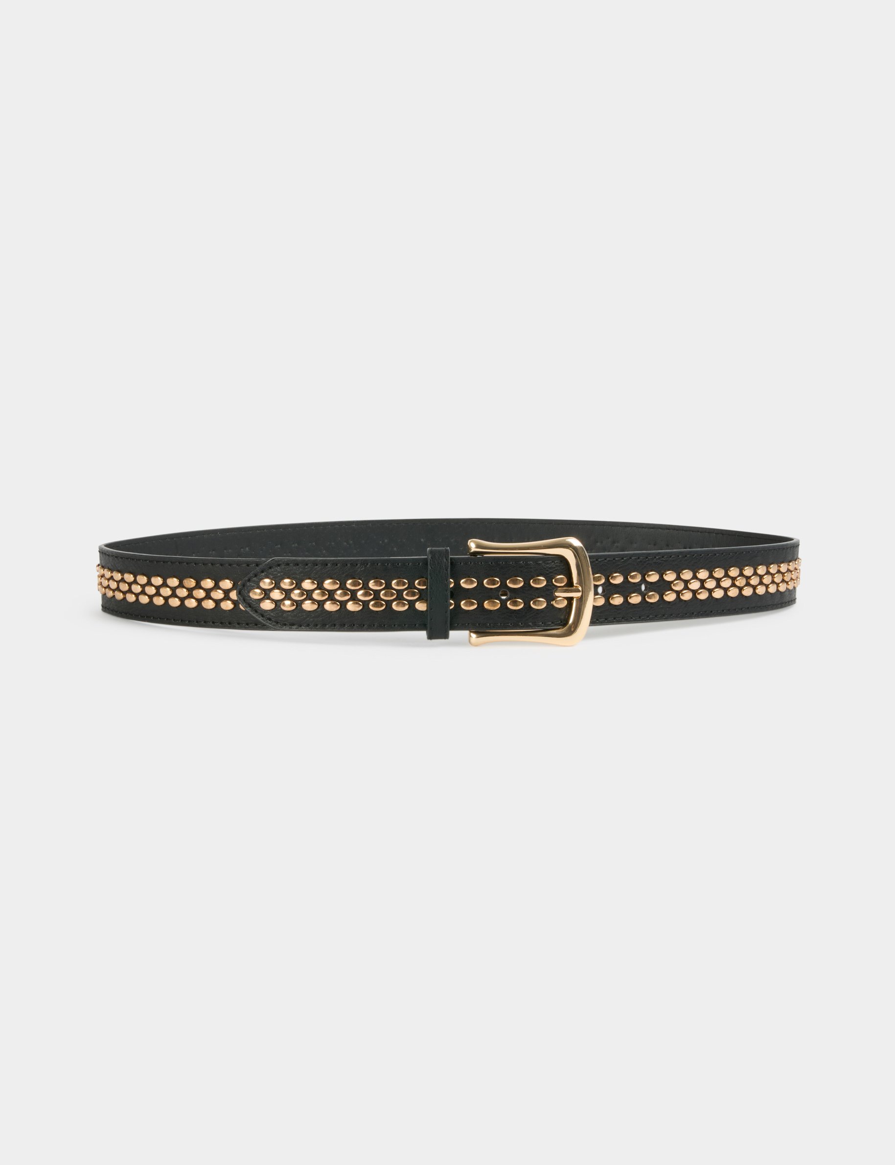 Ceinture fine clout&eacute;e noir femme