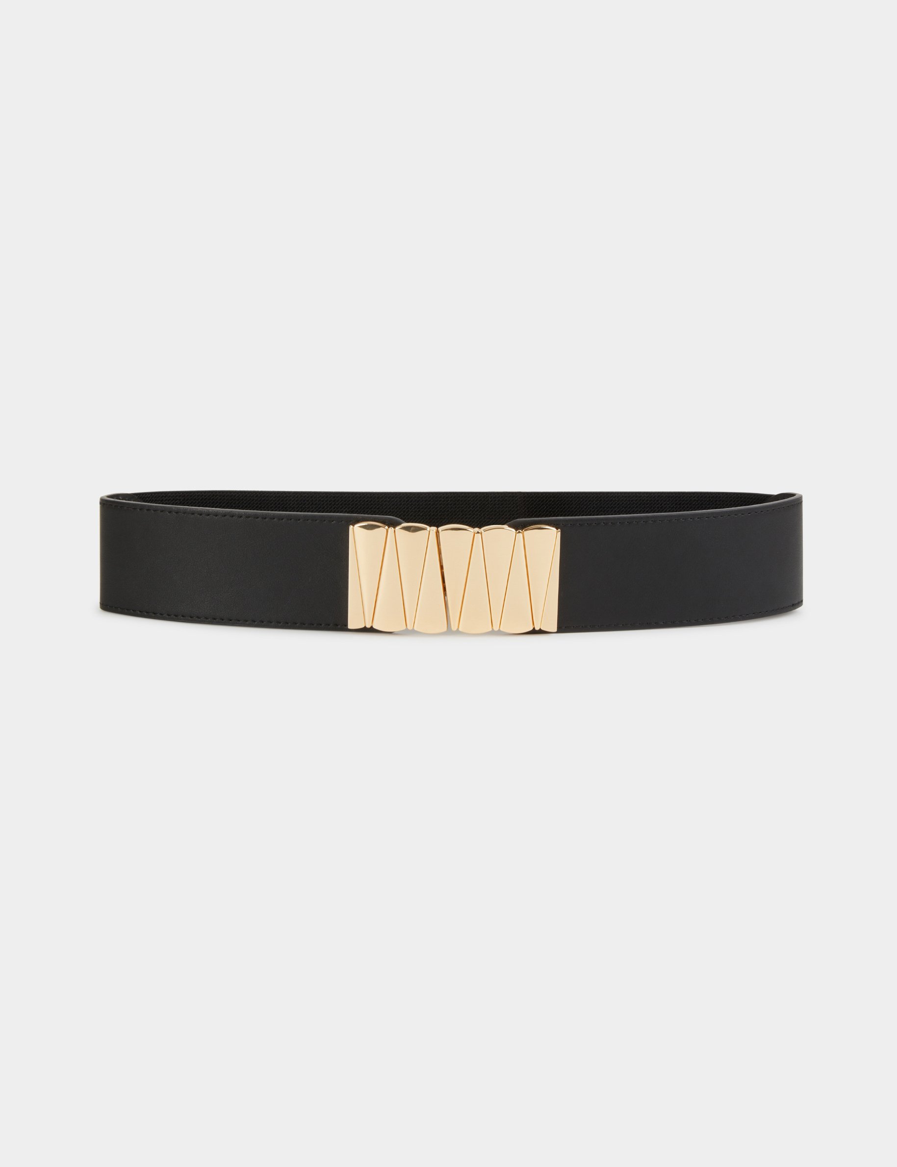 Ceinture large similicuir noir femme
