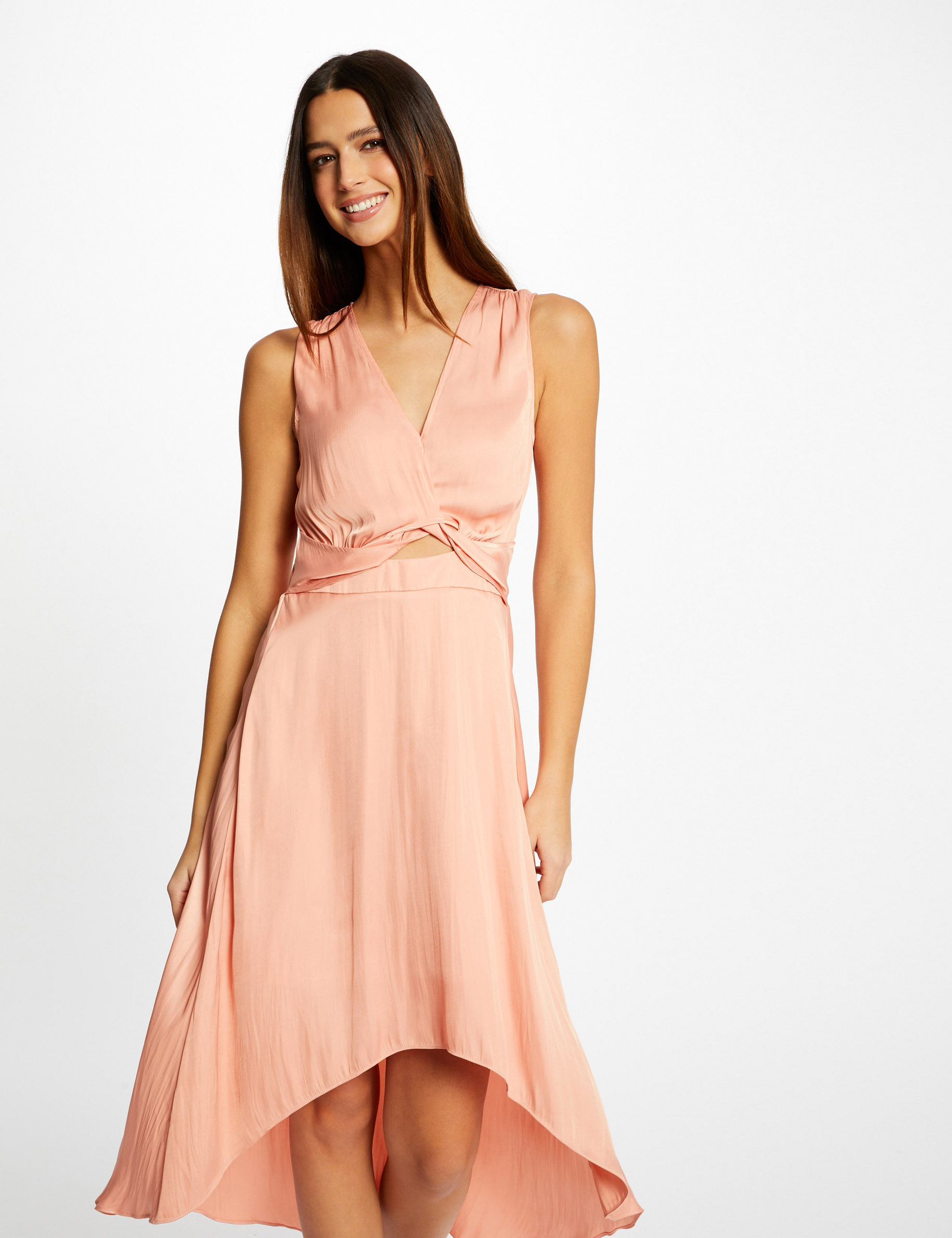 robe midi trapeze asymetrique rose moyen femme Robe midi trapèze asymétrique rose moyen femme