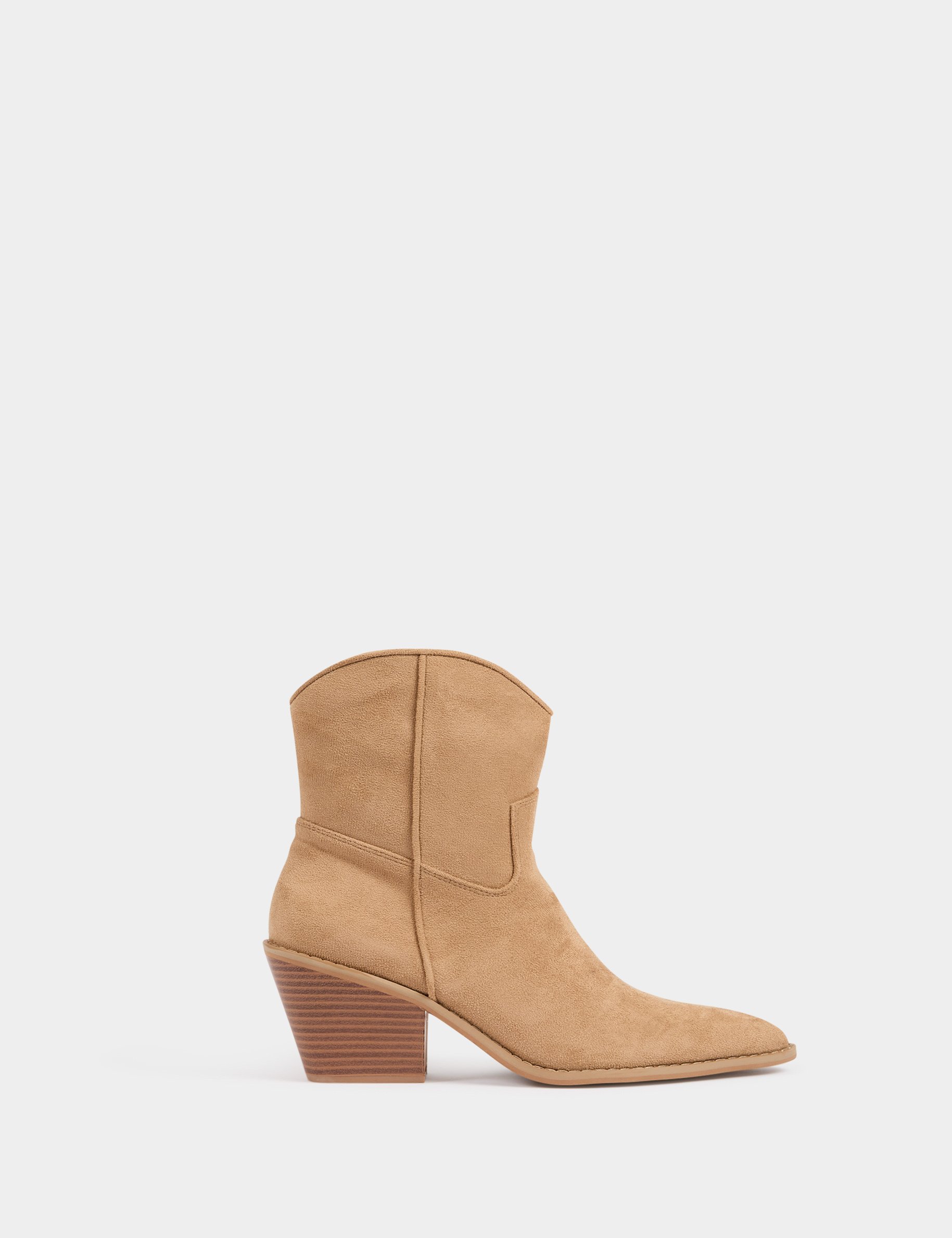 western enkellaarsjes met hak beige vrouw Western enkellaarsjes met hak beige vrouw