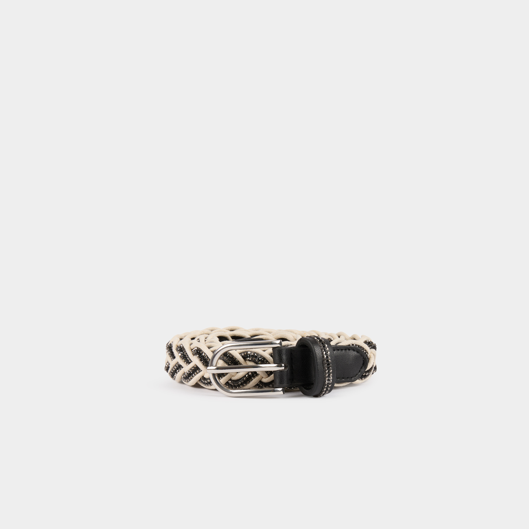 ceinture tressee a strass noir femme Ceinture tressée à strass noir femme