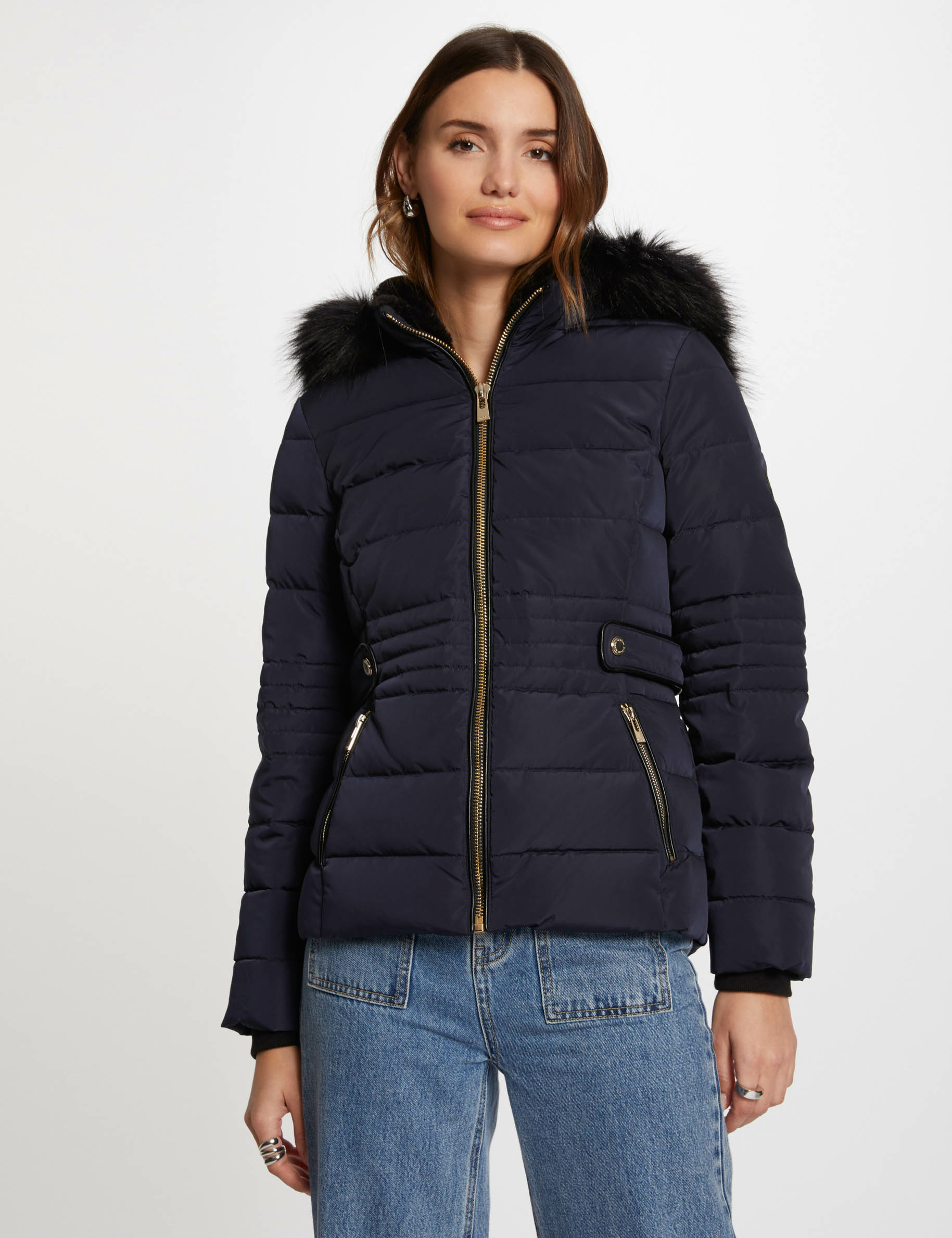 doudoune zippee a capuche marine femme Doudoune zippée à capuche marine femme