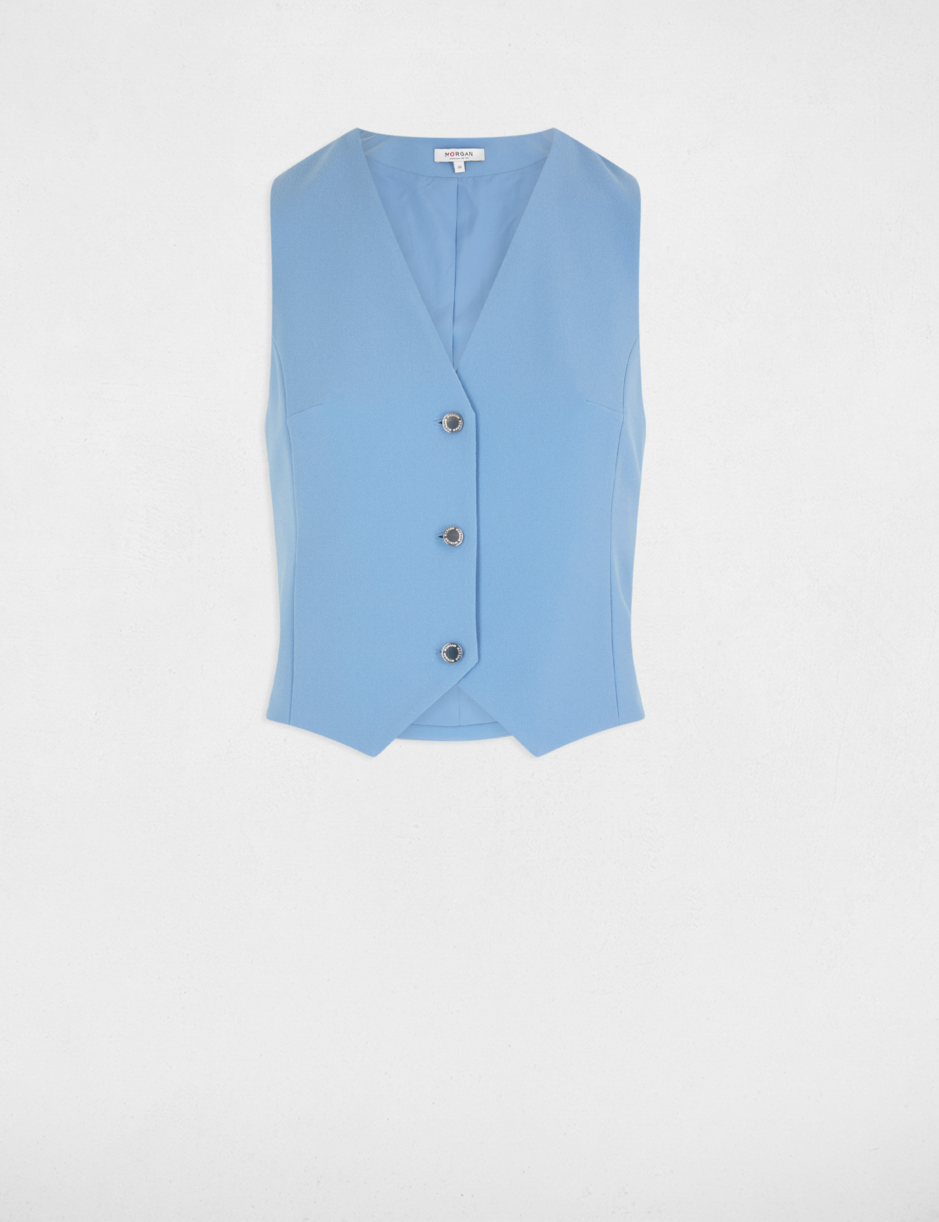 mouwloos v hals vest bleu gris vrouw Mouwloos V-hals vest bleu gris vrouw