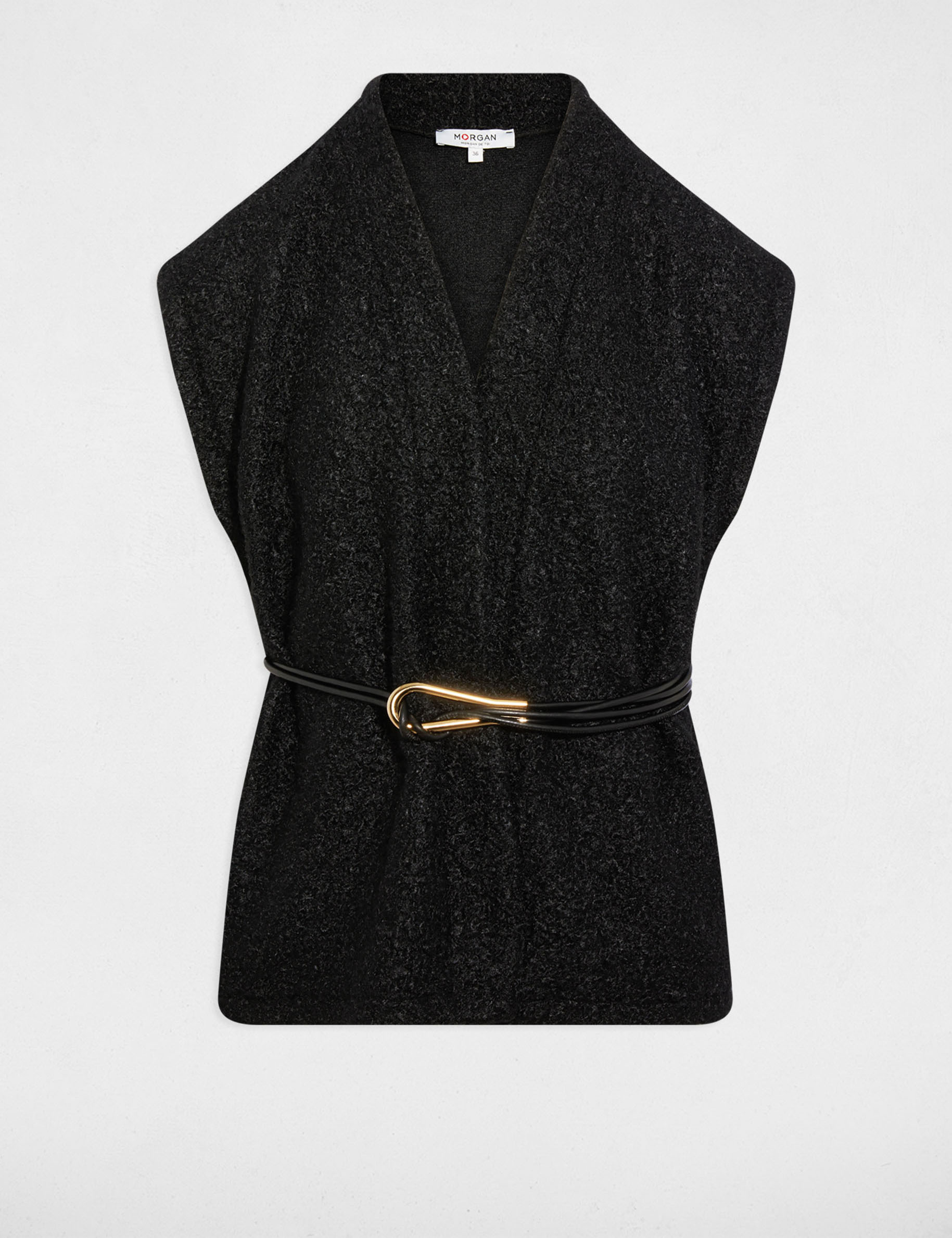 Veste sans manches noir femme