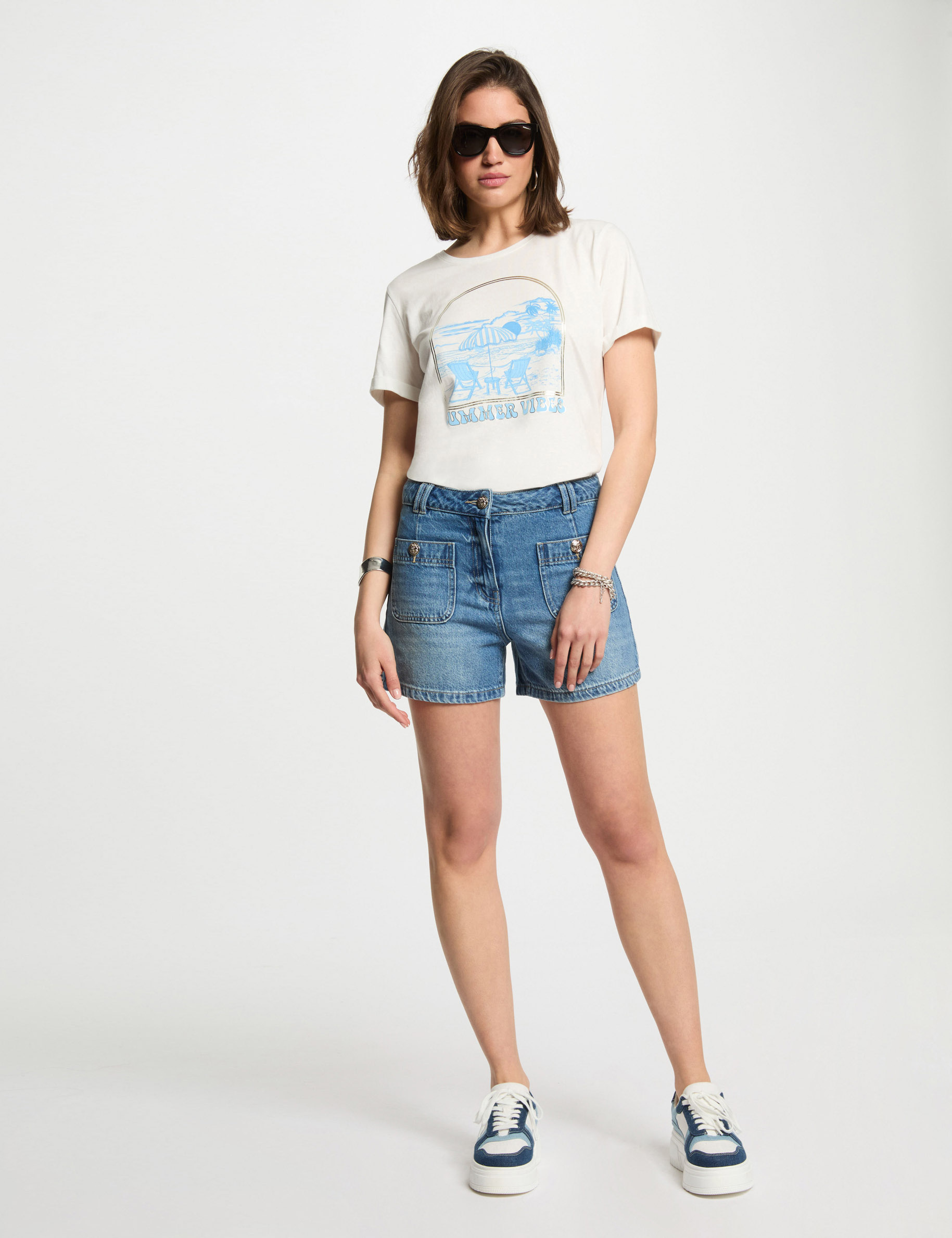 t shirt met opschrift helder wit vrouw T-shirt met opschrift helder wit vrouw