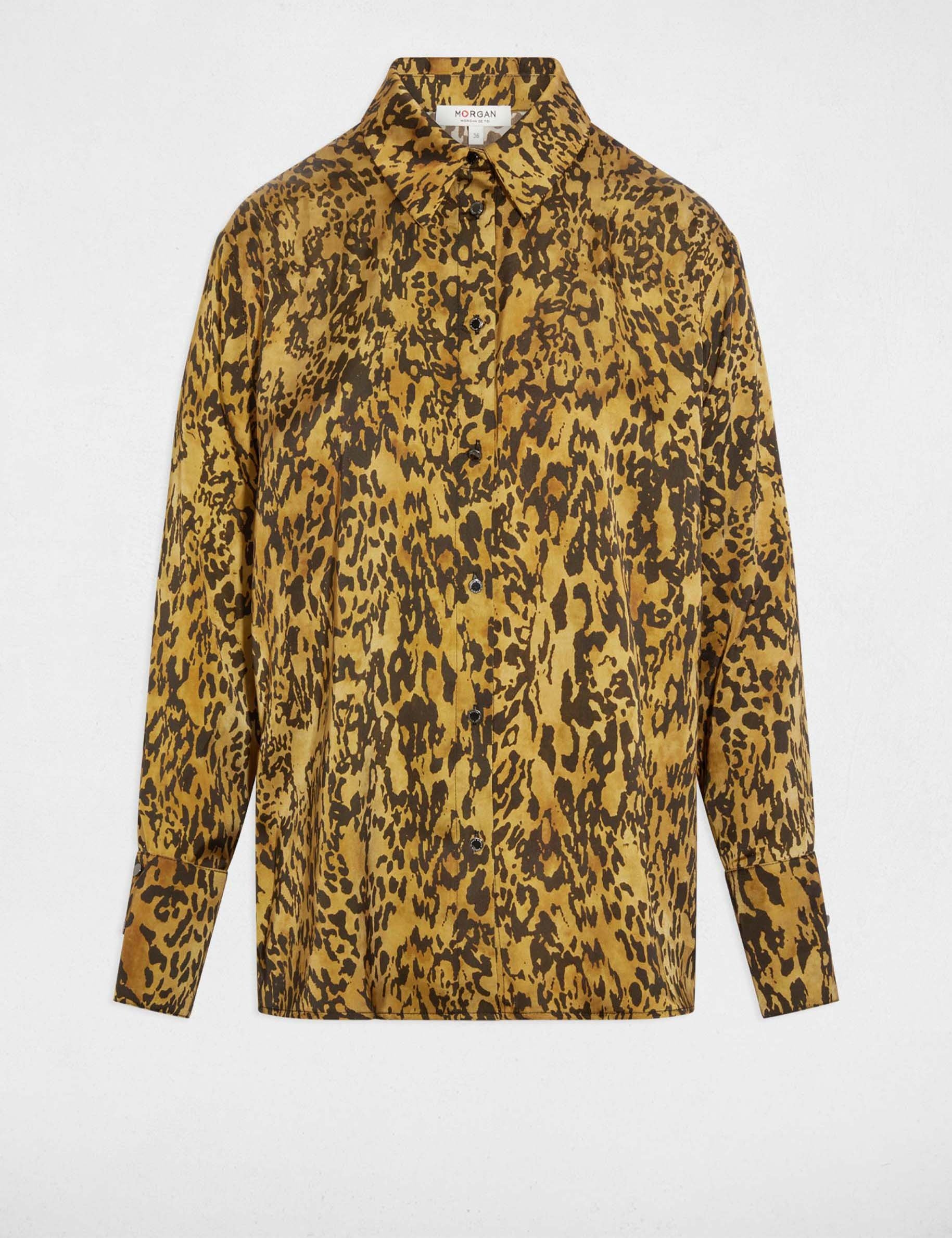 satijnen blouse met print meerkleurig vrouw Satijnen blouse met print meerkleurig vrouw