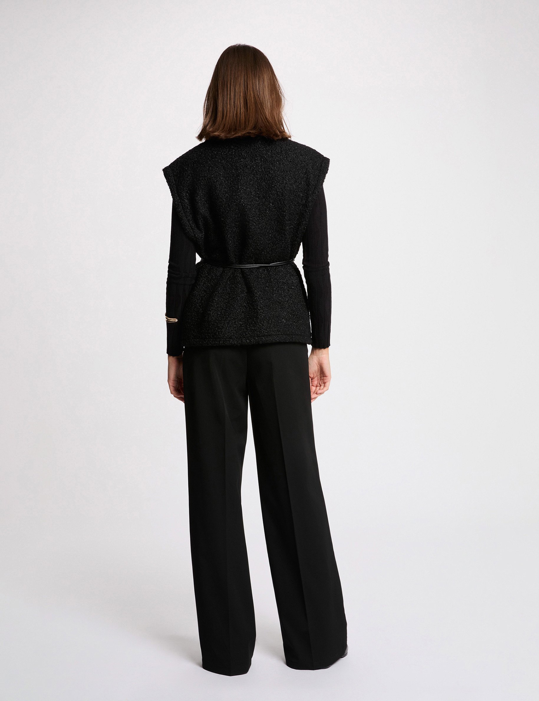 Veste sans manches noir femme