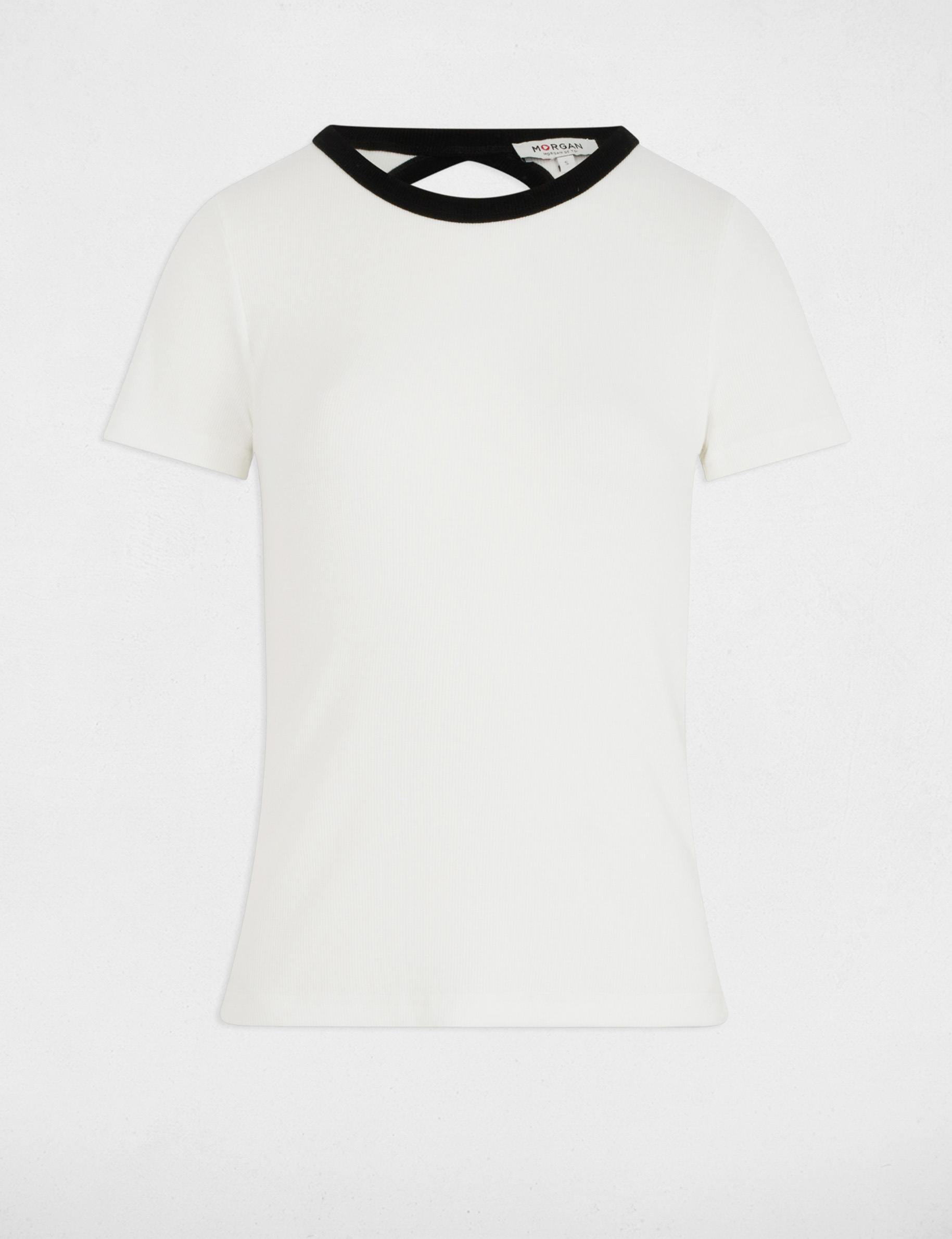 T-shirt met korte mouwen helder wit vrouw
