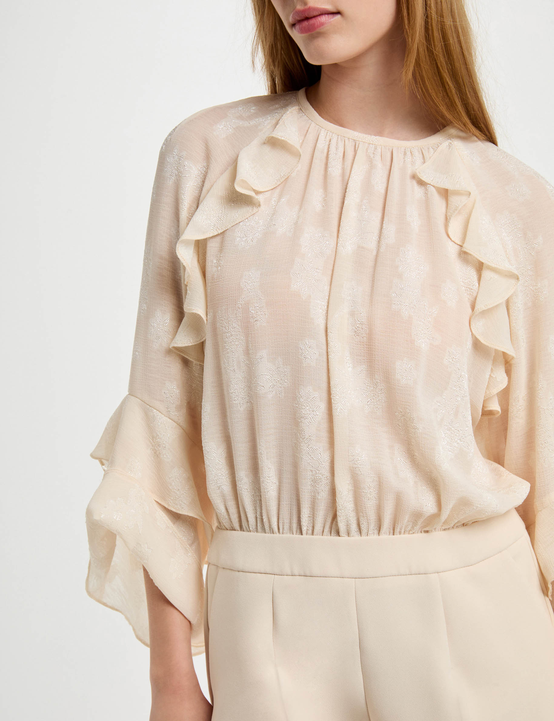 combishort a volants creme femme Combishort à volants creme femme