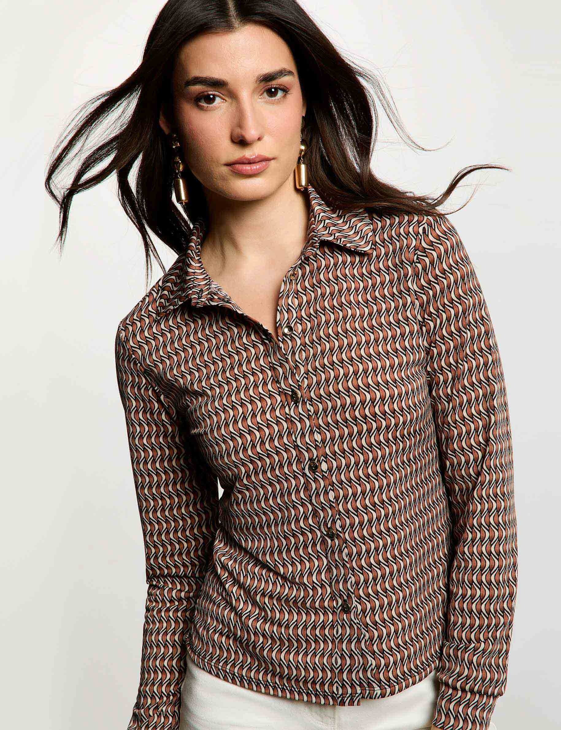 T-shirt met kraag meerkleurig vrouw