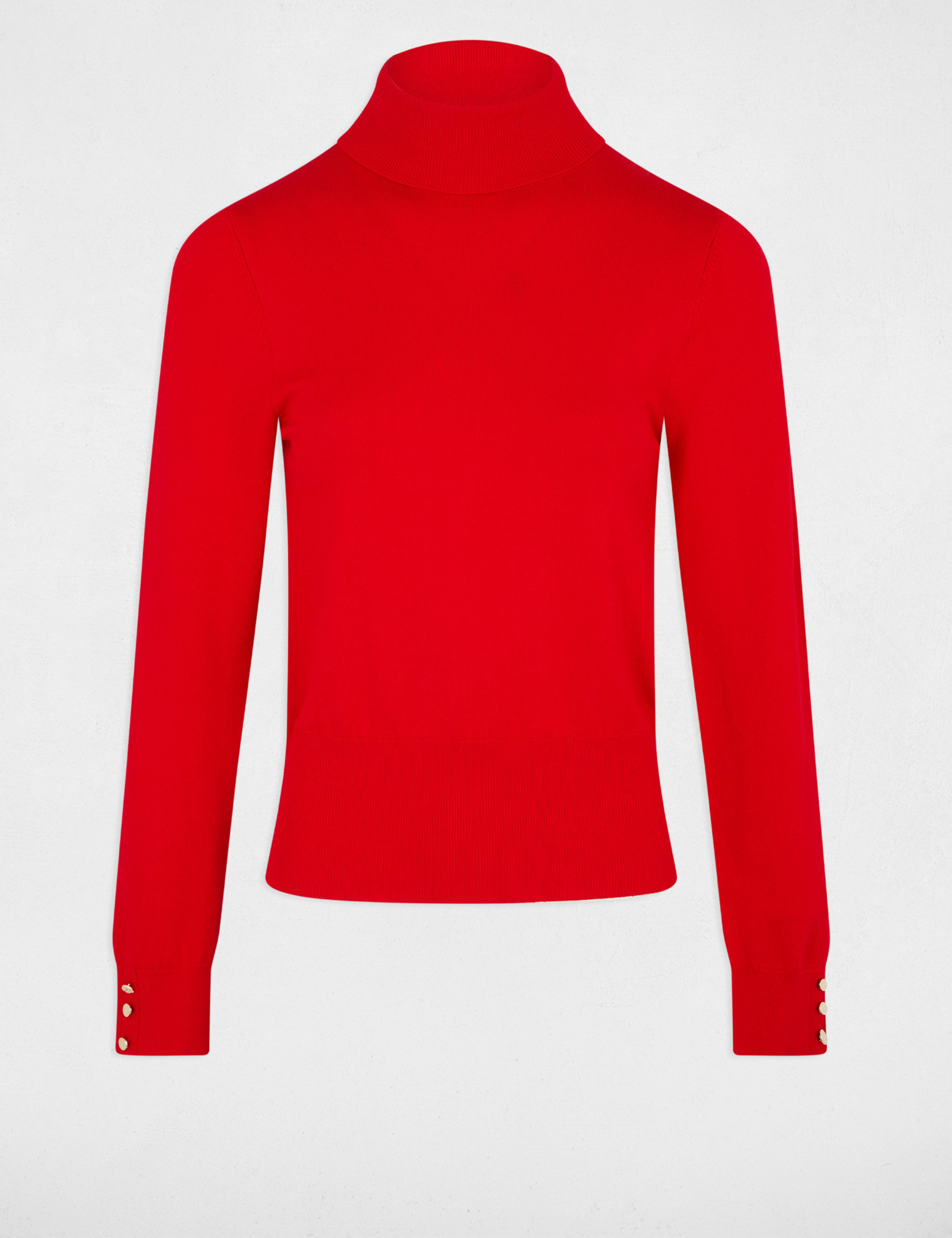 Pull col roul&eacute; rouge femme