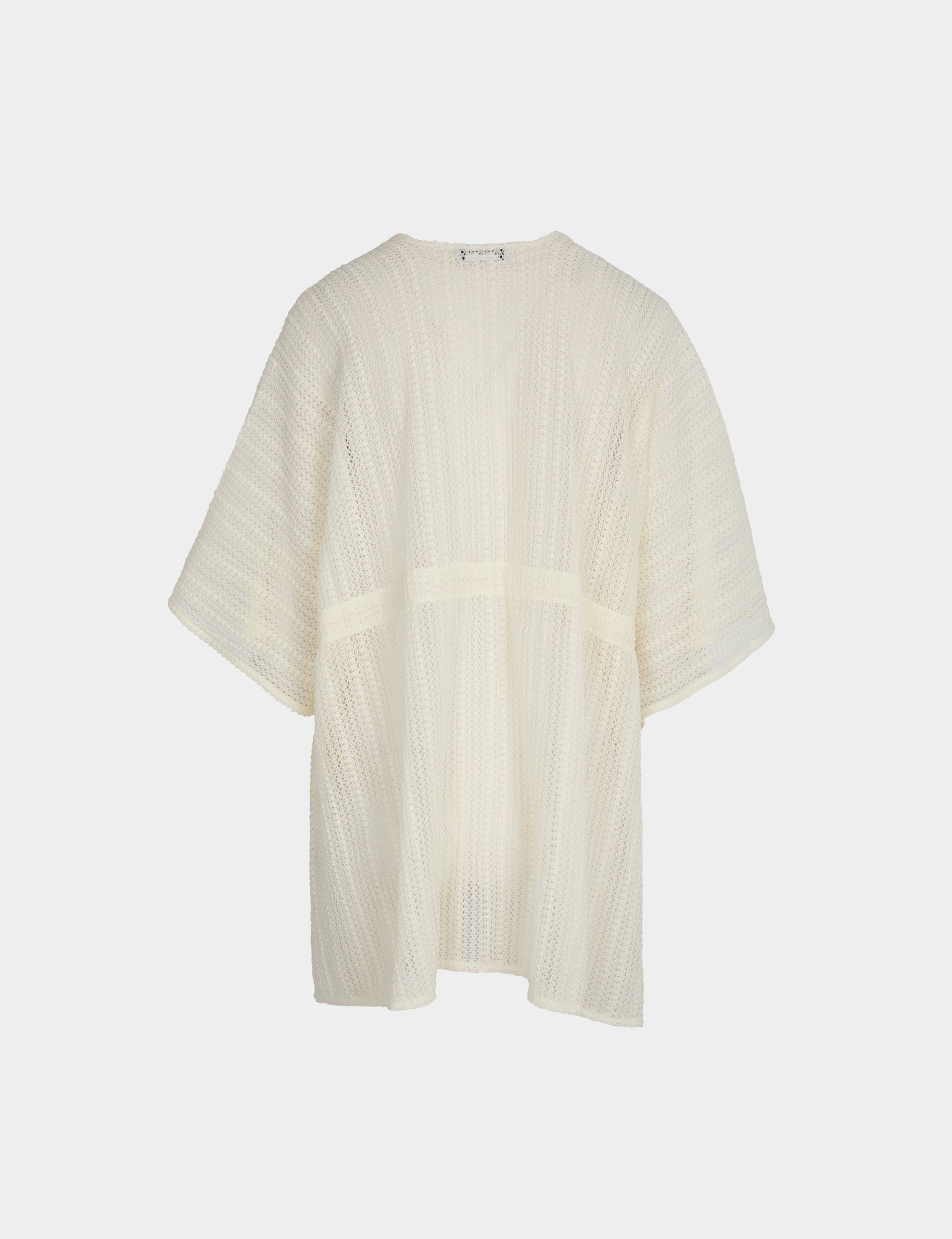 Poncho col v blanc femme