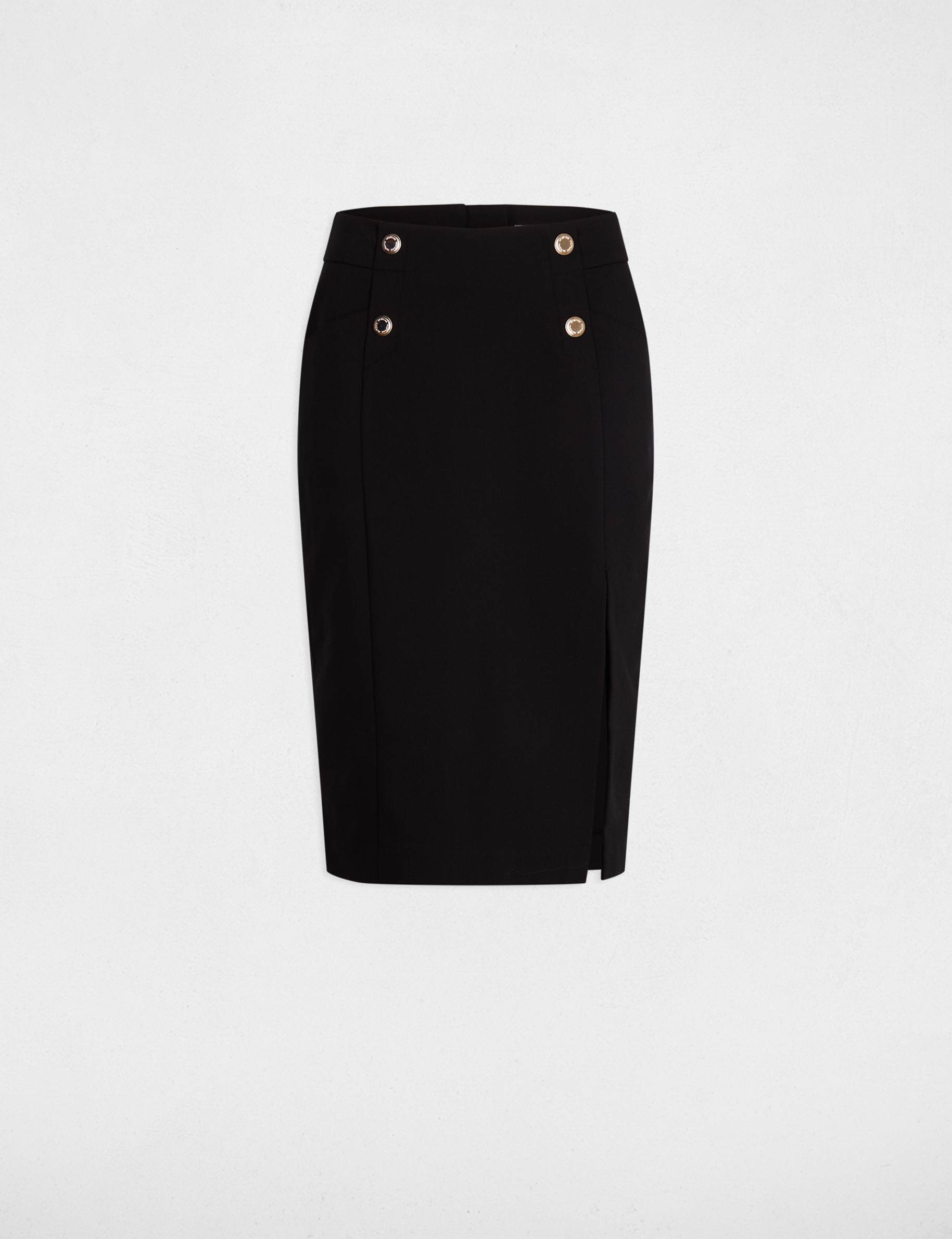Jupe crayon fendue noir femme