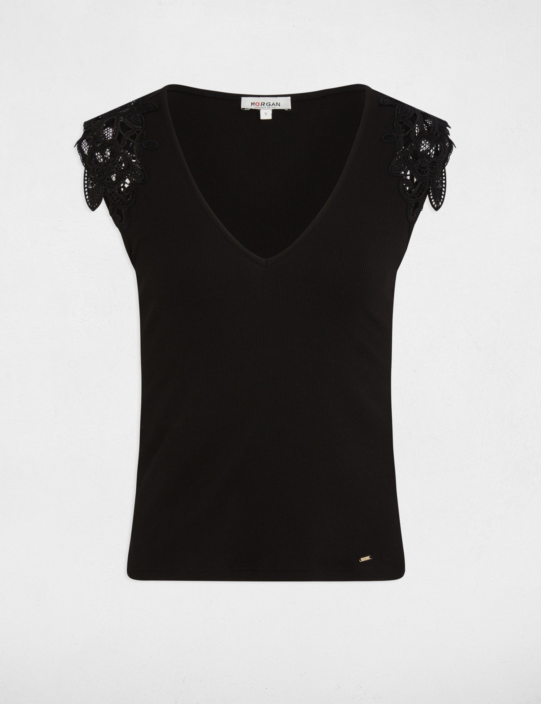 D&eacute;bardeur sans manches noir femme