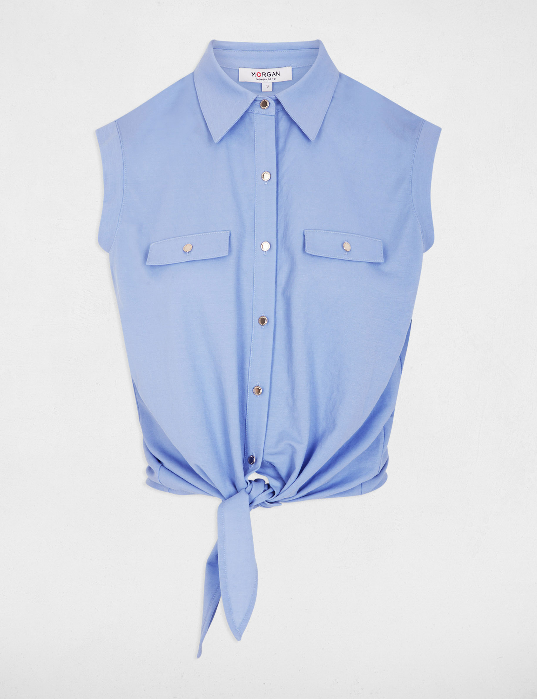 Blouse sans manches bleu lavande femme