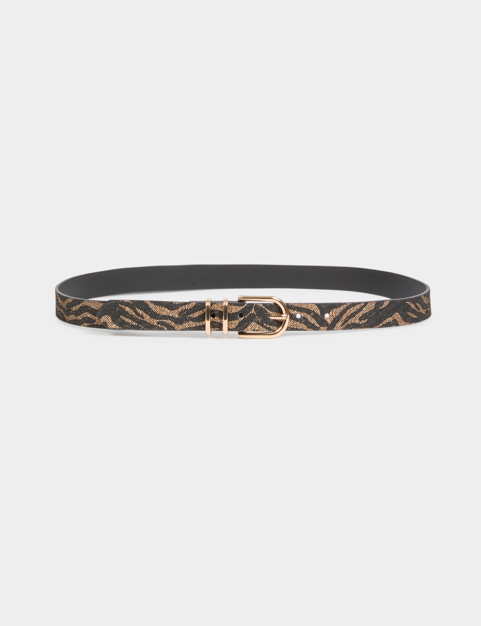 ceinture fine zebree noir femme Ceinture fine zébrée noir femme