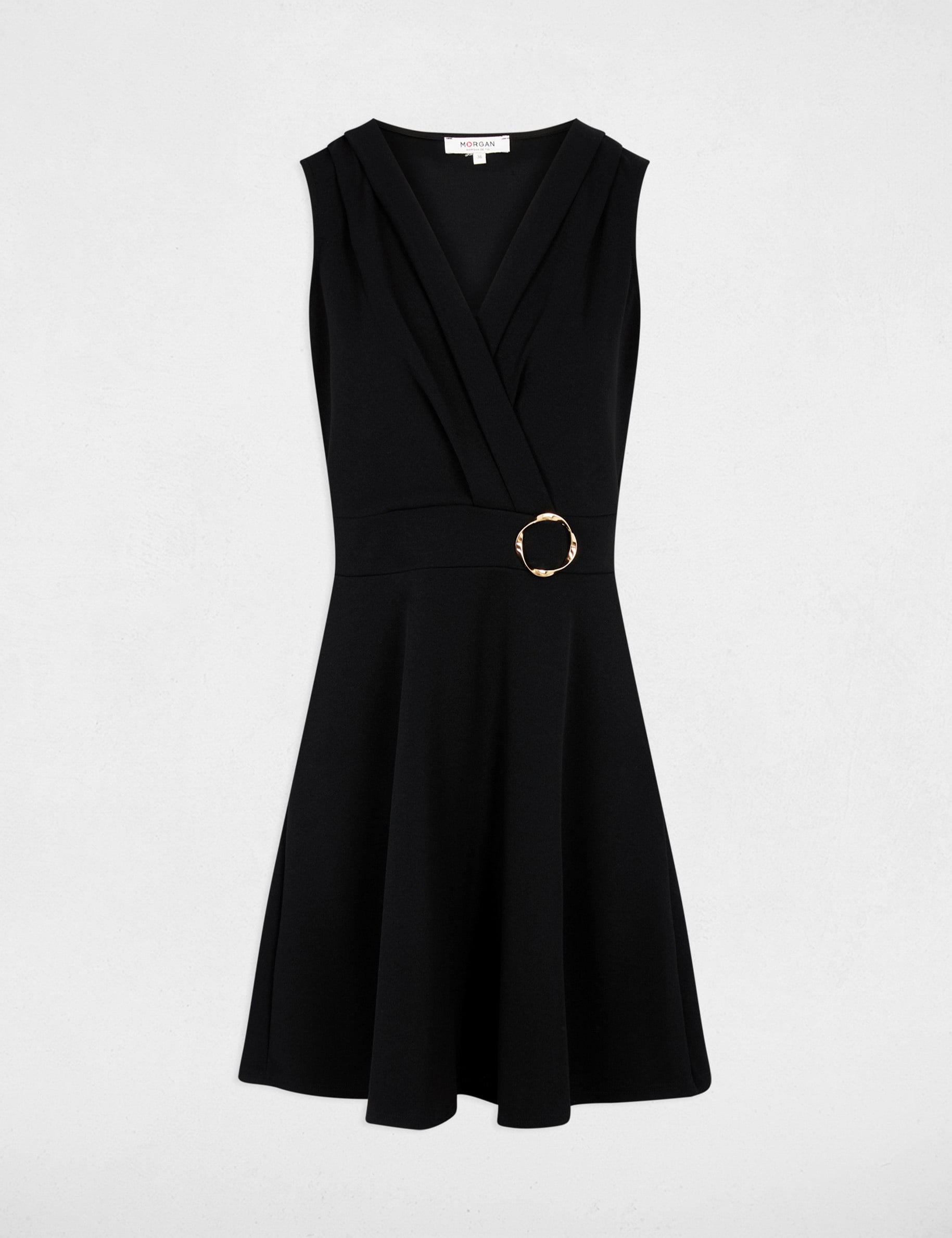 Robe courte cache coeur noir femme