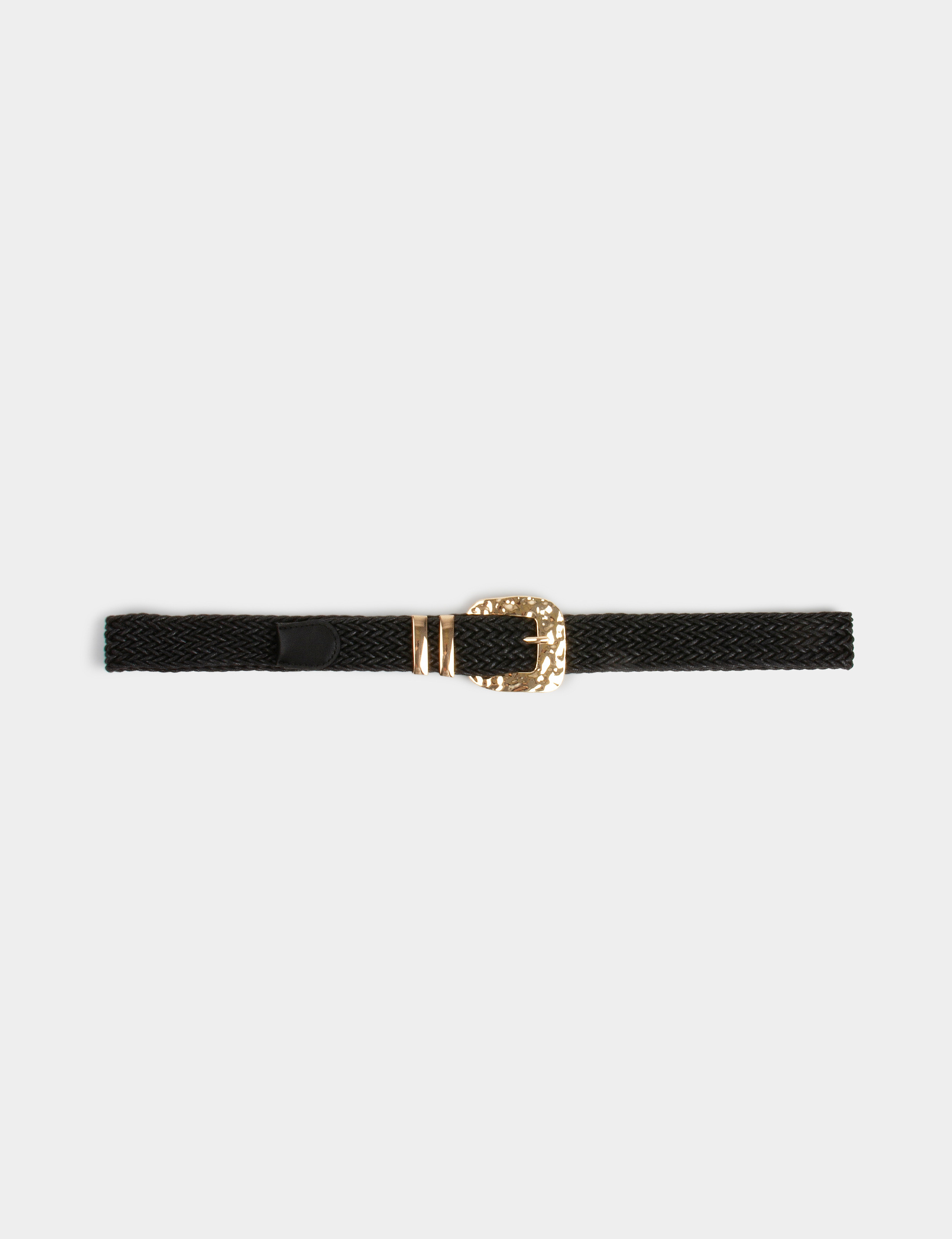 Ceinture tressée noir femme