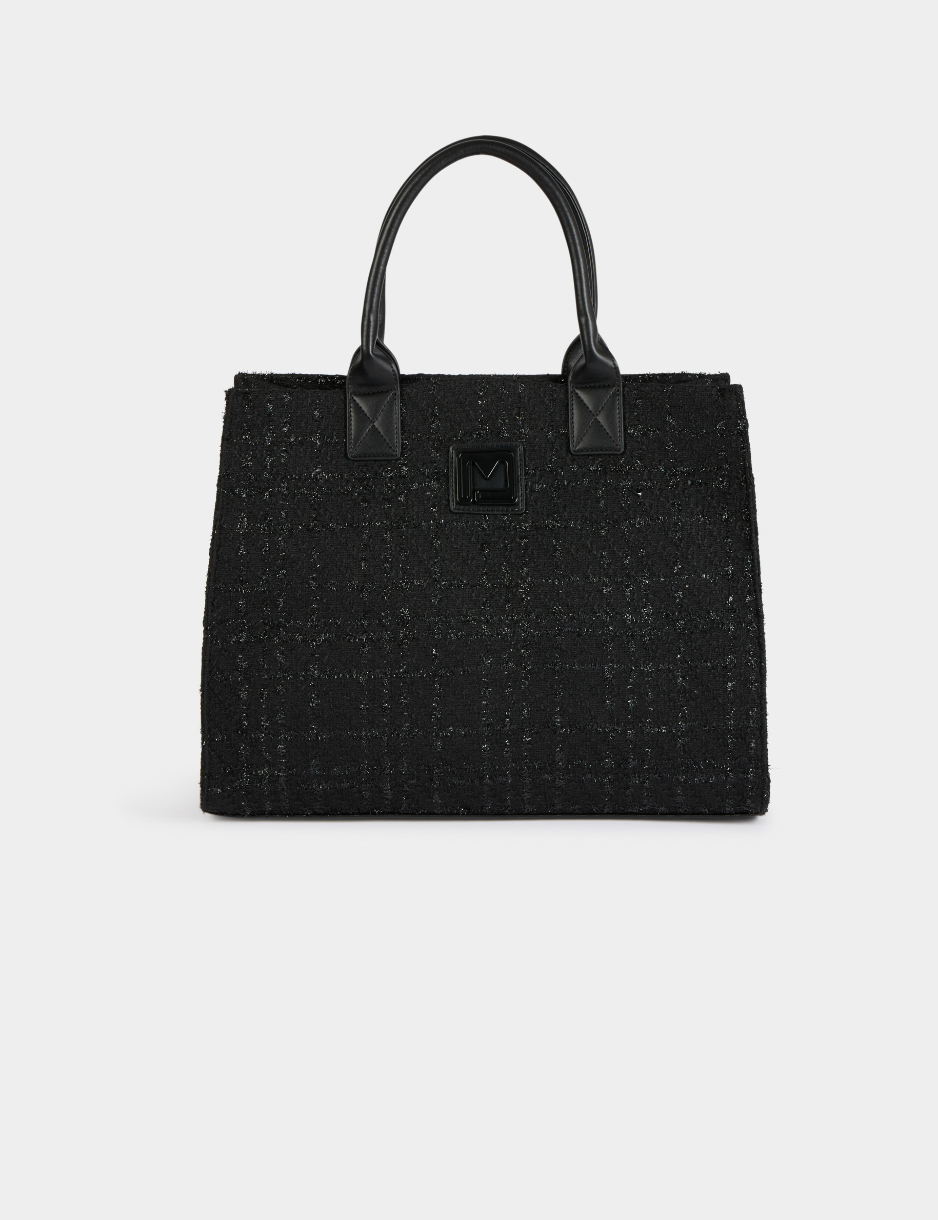 Tweed shopper zwart vrouw