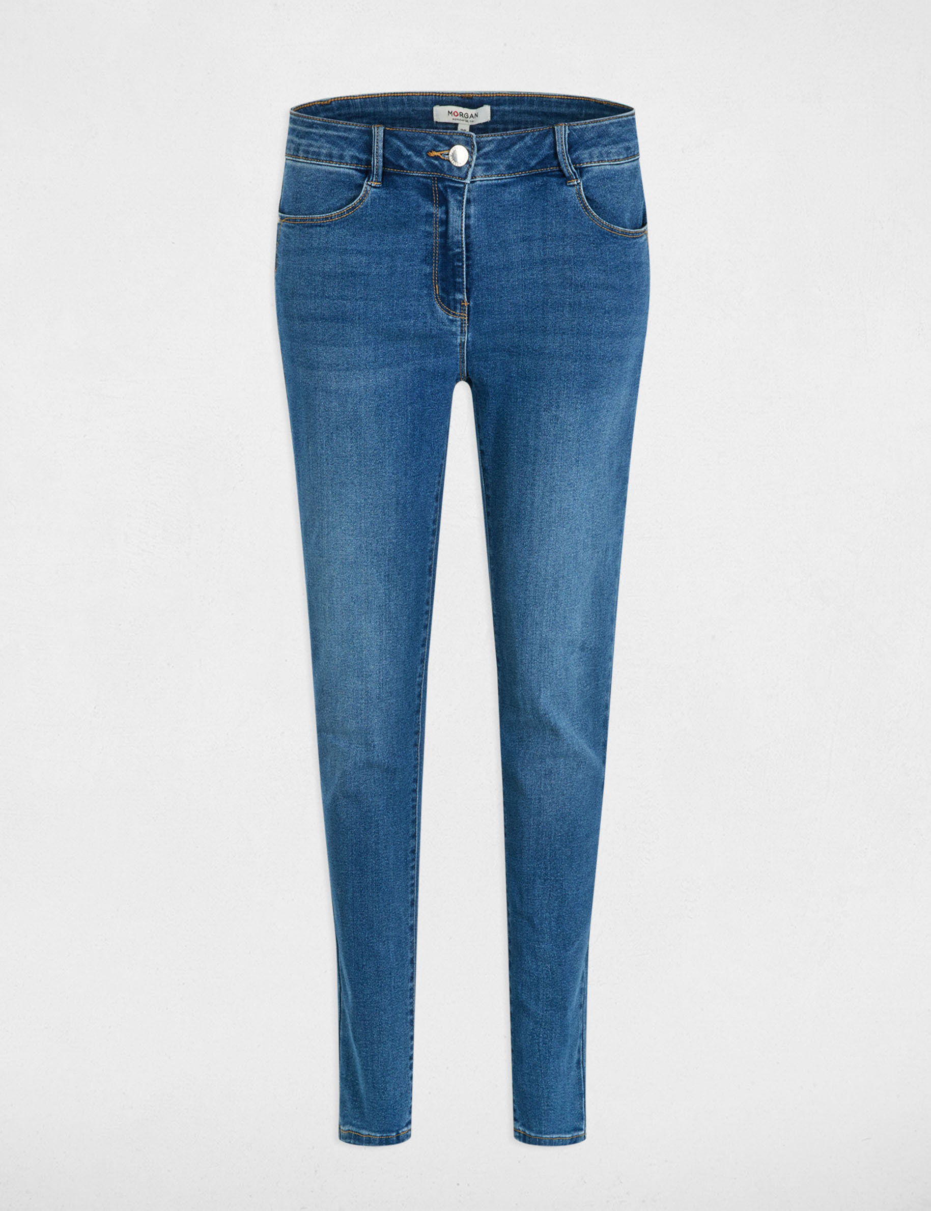 Slim fit jeans standaardmaat stone washed denim vrouw