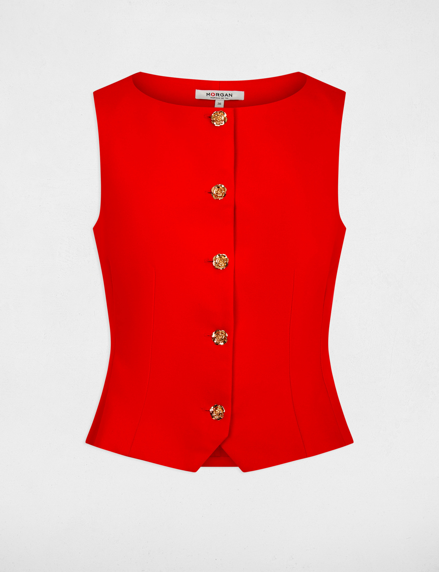 Gilet sans manches rouge vif femme