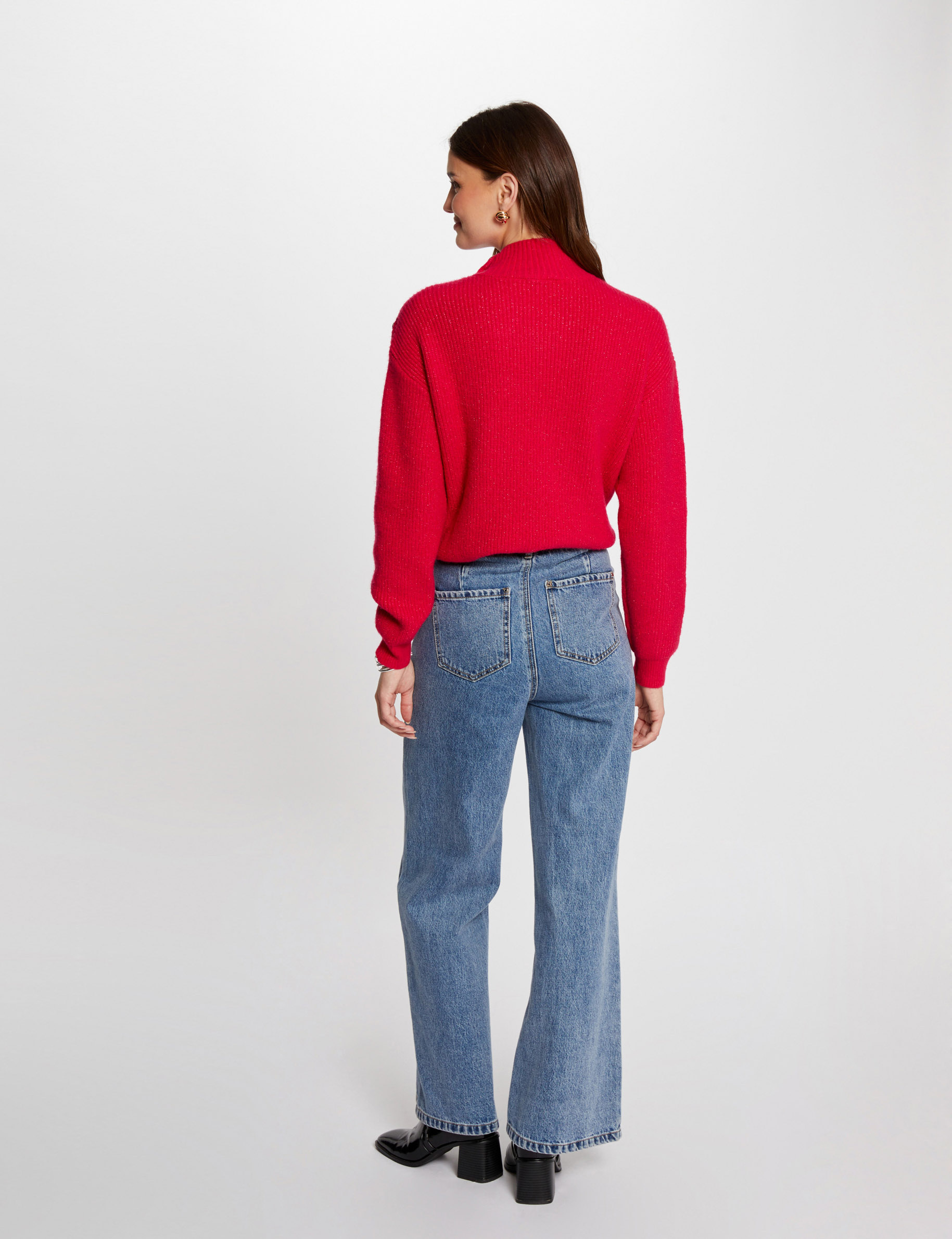 trui met lange mouwen en knopen medium roze vrouw Trui met lange mouwen en knopen medium roze vrouw