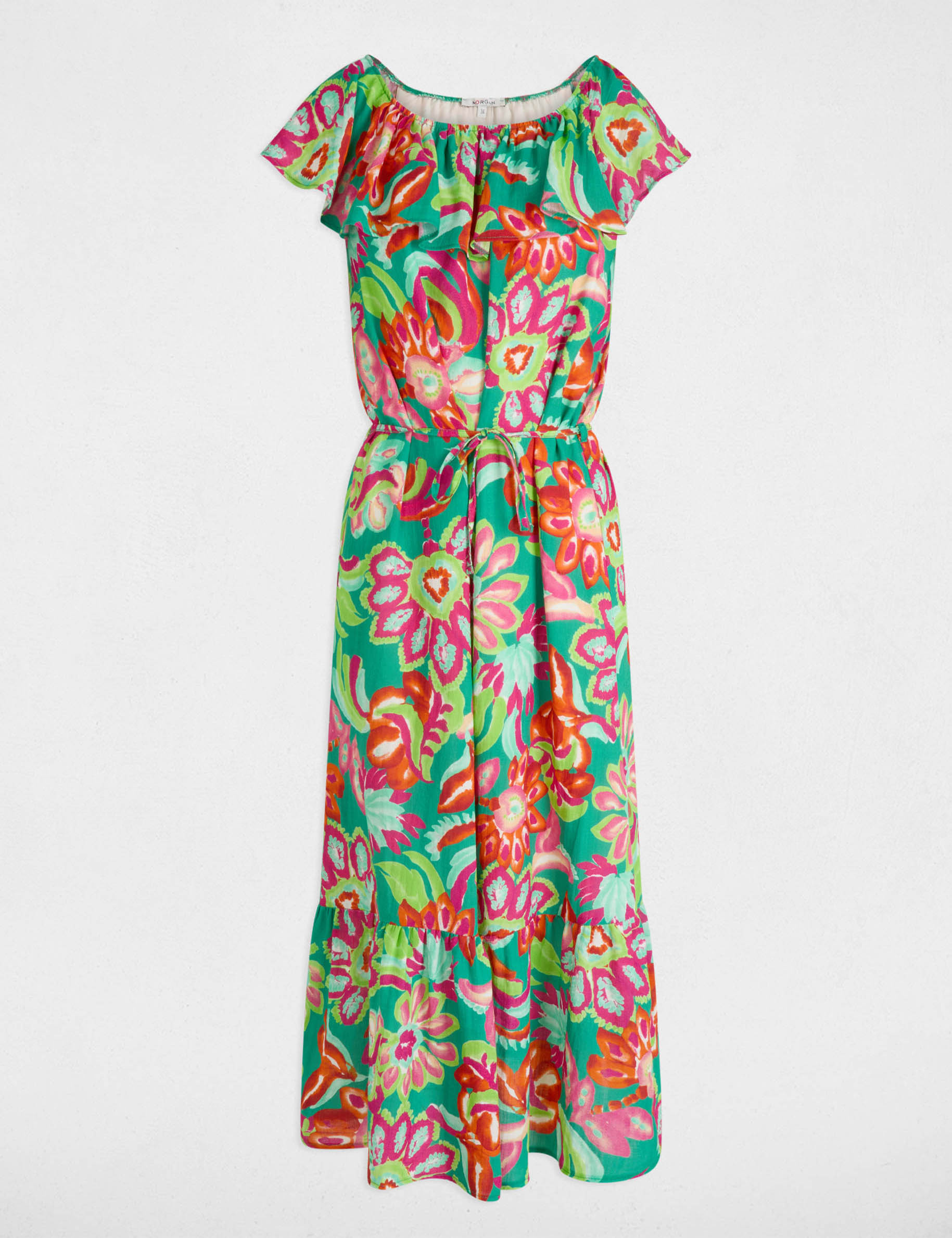 robe midi evasee imprimee multicolore femme Robe midi évasée imprimée multicolore femme