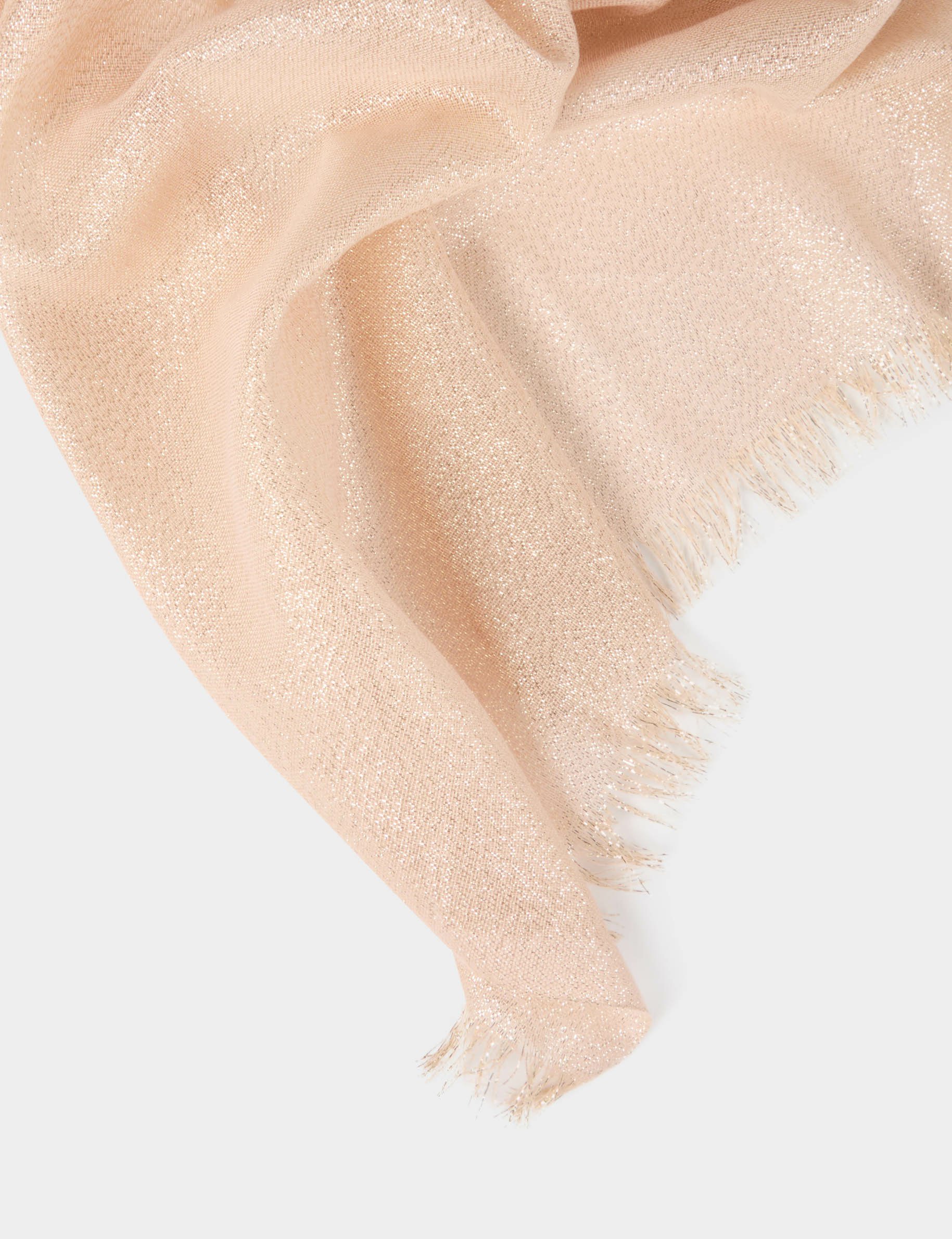 foulard fils metallises beige femme Foulard fils métallisés beige femme