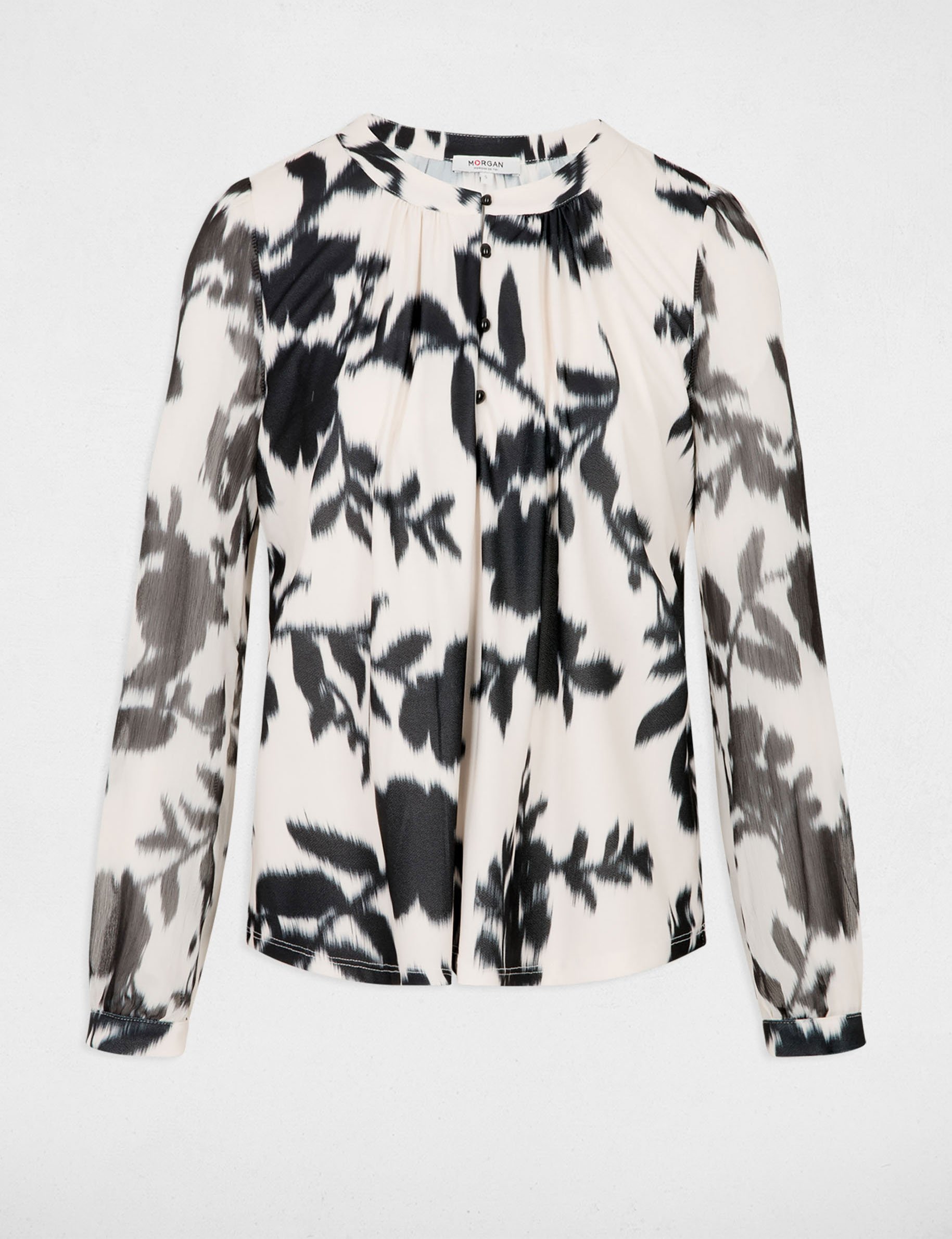 T-shirt voile manches longues blanc femme