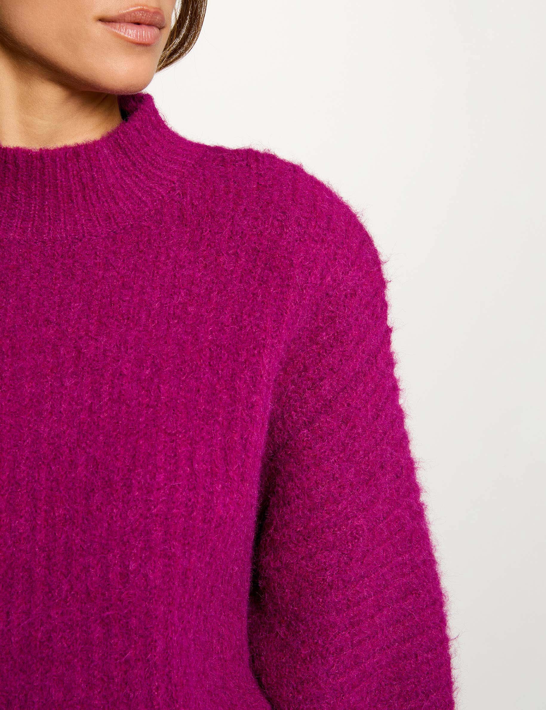 pull oversize col montant violet femme Pull oversize col montant violet femme