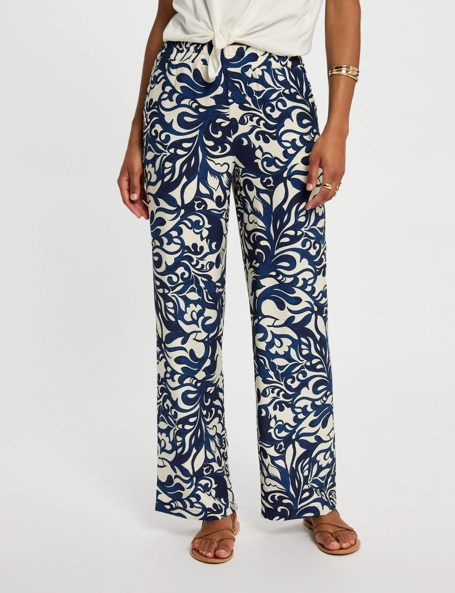 rechte broek met print meerkleurig vrouw Rechte broek met print meerkleurig vrouw